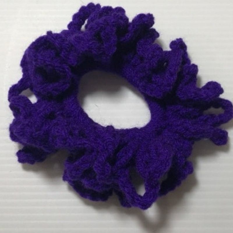 Handmade NWT Purple Handmade Crocheted Hair Scrunchie by Dawny Size ONE SIZE - 3 Thumbnail