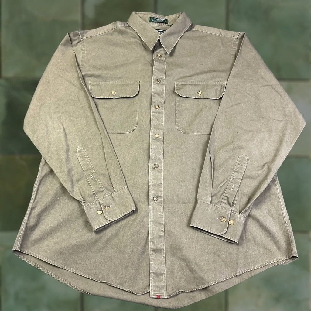 Vintage VINTAGE The Hathaway Shirt Button-Up Shirt Mens 17.5 34-35 100% Cotton Green Long Sleeve Size US XXL / EU 58 / 5 - 1 Thumbnail