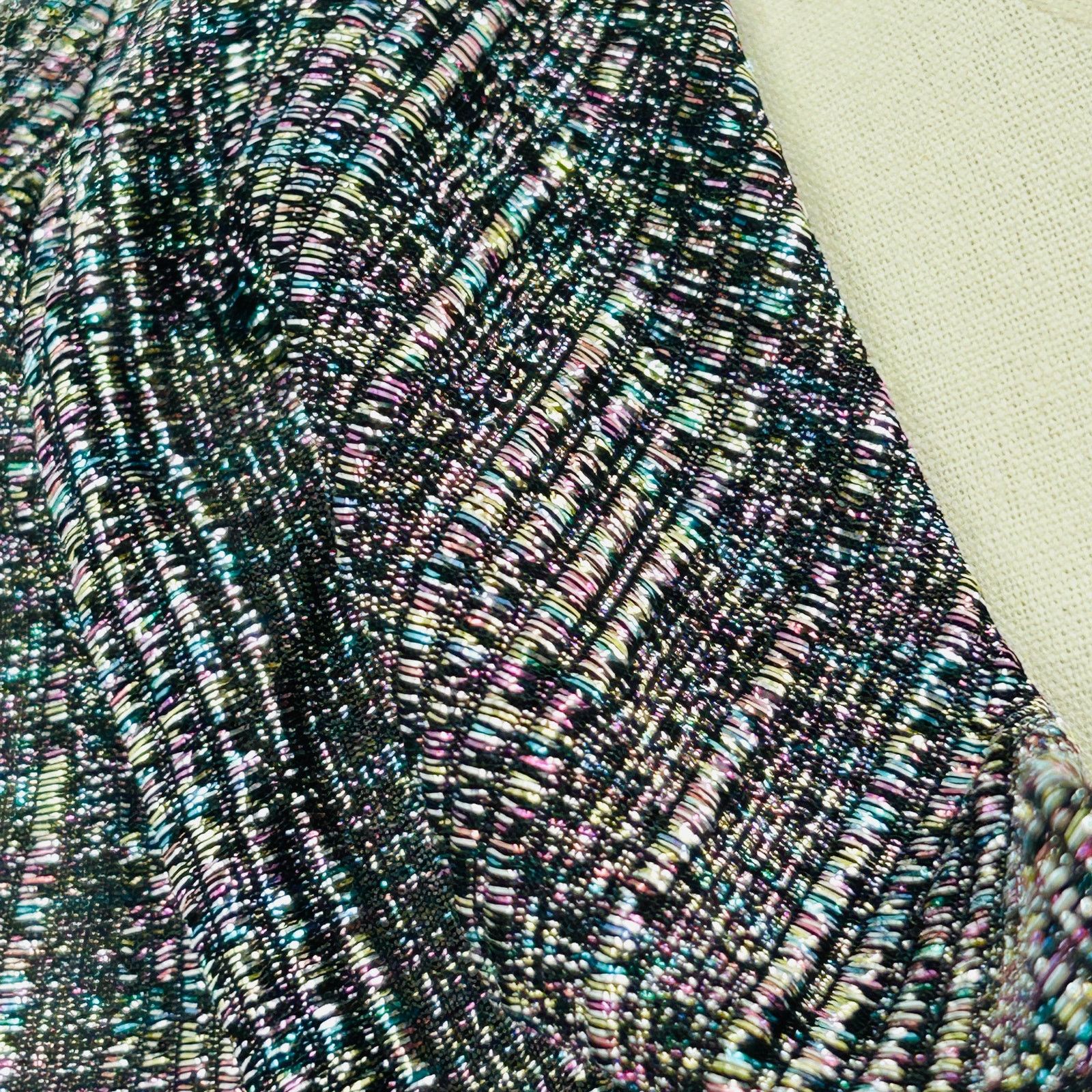 Vintage Vintage 80s Rainbow Metallic Lurex Cowl Neck Side Tie Top Size S / US 4 / IT 40 - 3 Thumbnail