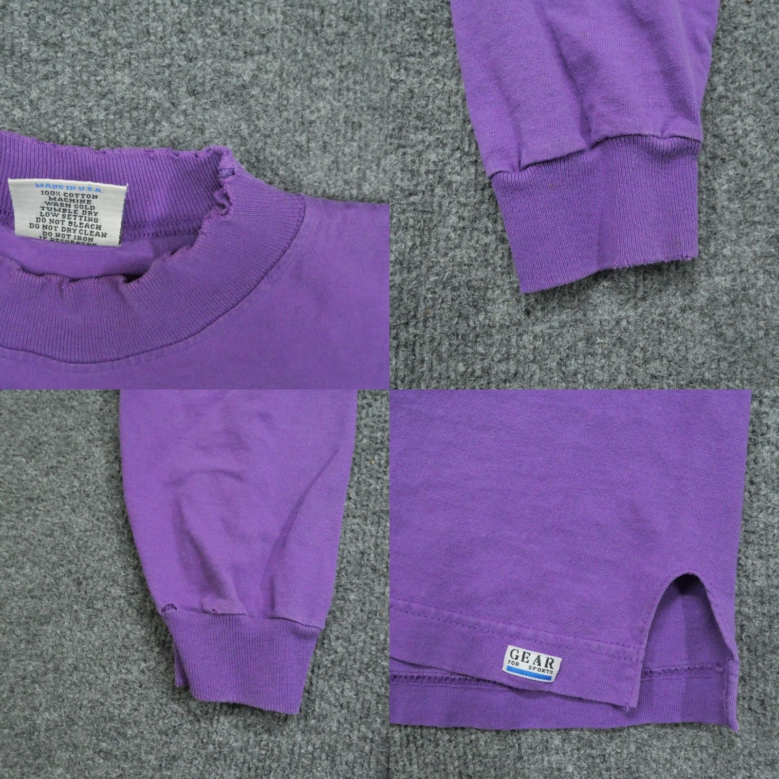 Vintage VINTAGE Williams College T Shirt Mens 90s Purple Cotton Crew Neck Long Sleeve Small Oversized Faded 1990s Gear For Sports Clothing Size US S / EU 44-46 / 1 - 8 Thumbnail