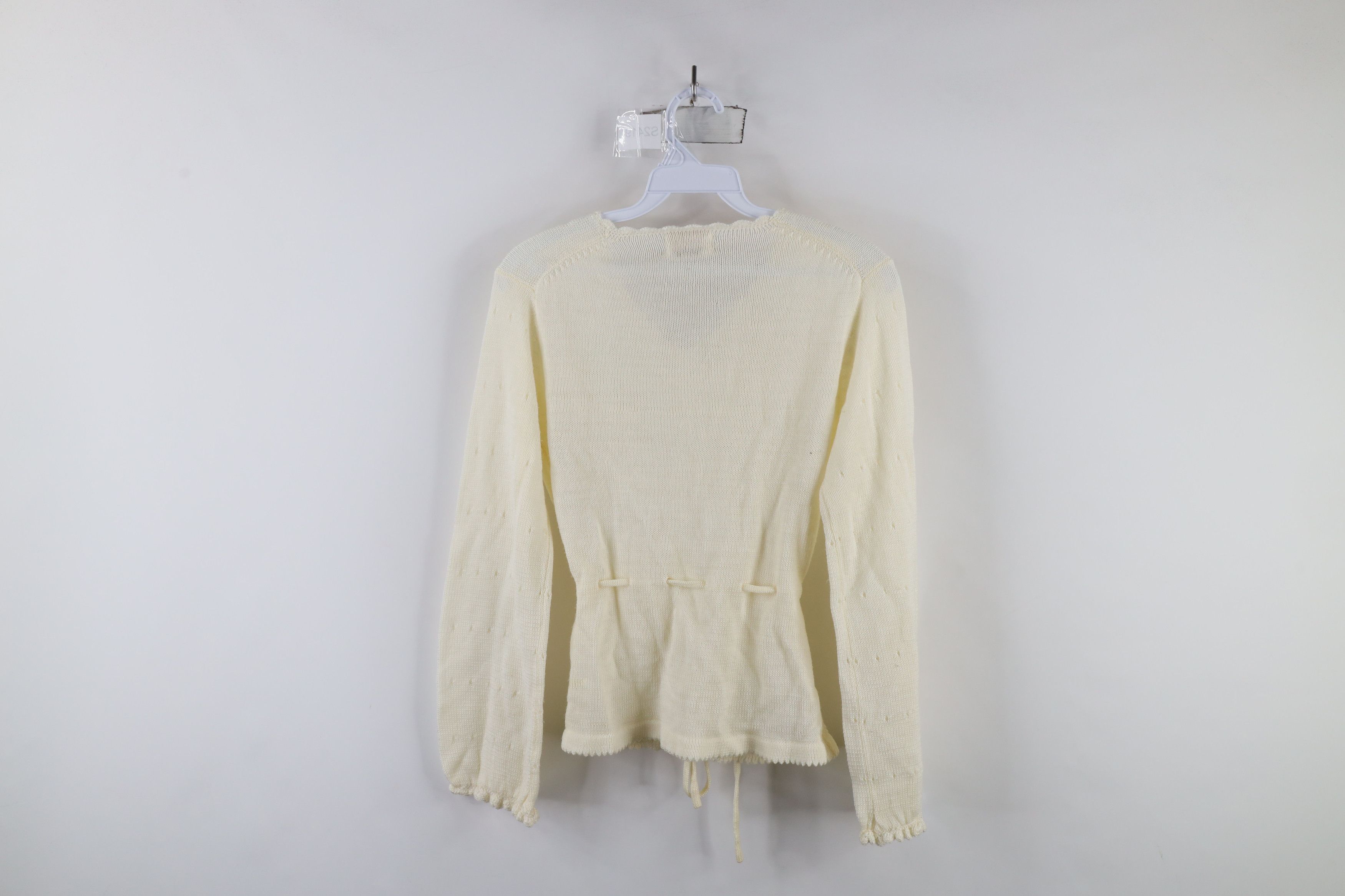 Vintage Vintage 60s 70s Boho Chic Frilled Flared Sleeve Knit Sweater Size L / US 10 / IT 46 - 9 Thumbnail