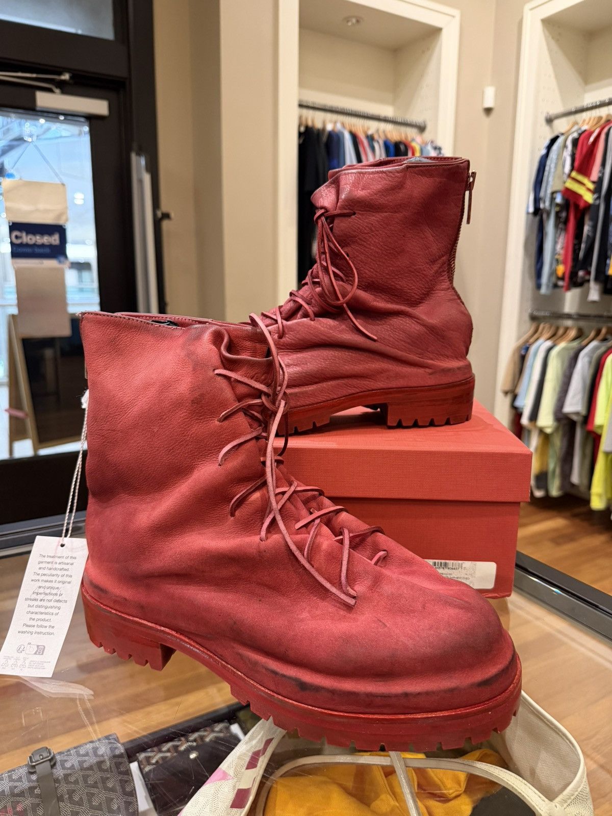424 424 Marathon Laced Zip Up Garment Dyed Boots Size US 10 / EU 43 - 4 Thumbnail