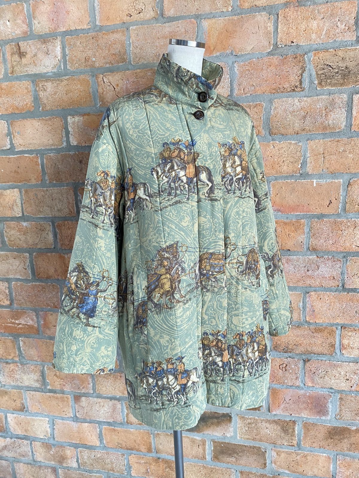 Burberry Burberrys Oversized Green Coat with Classic Print. Size ONE SIZE - 16 Thumbnail