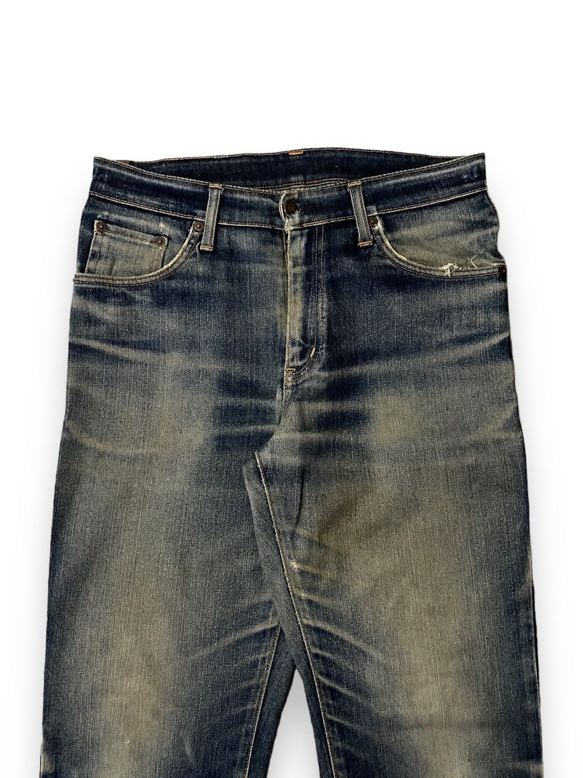Vintage Edwin 403 W-Flex Dirty Washed Distress Straight Cut