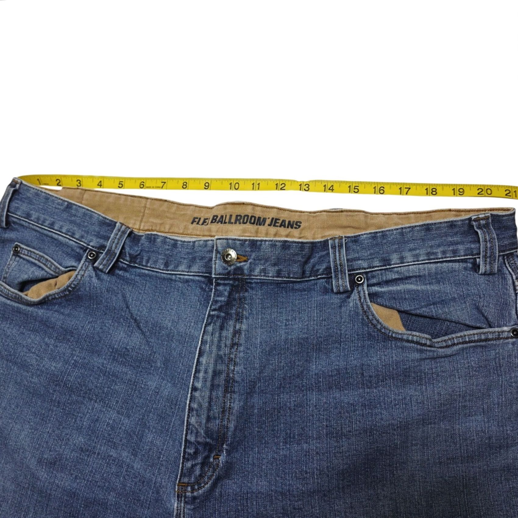 Vintage Duluth Jeans Mens 44x30 Flex Ballroom Relaxed Straight Stone Wash Blue Denim Cotton Elastodiene 5-Pocket City Rock USA Mens Size US 44 / EU 60 - 6 Thumbnail