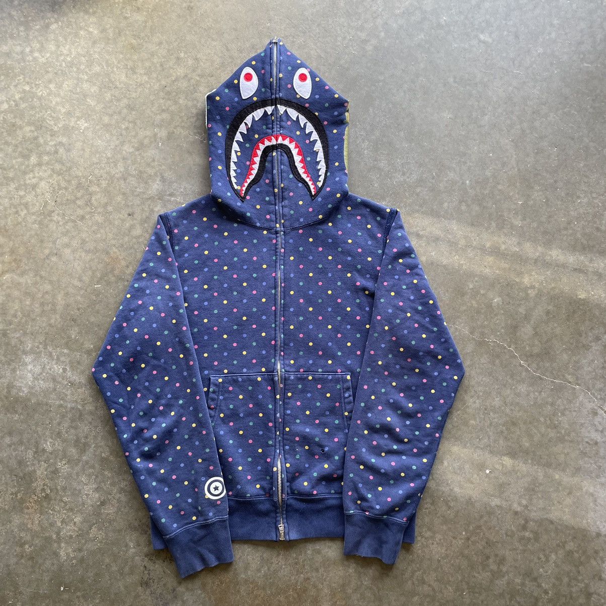 Bape Bape Polka Dot Shark Face Full Zip Hoodie Size US M / EU 48-50 / 2 - 2 Thumbnail