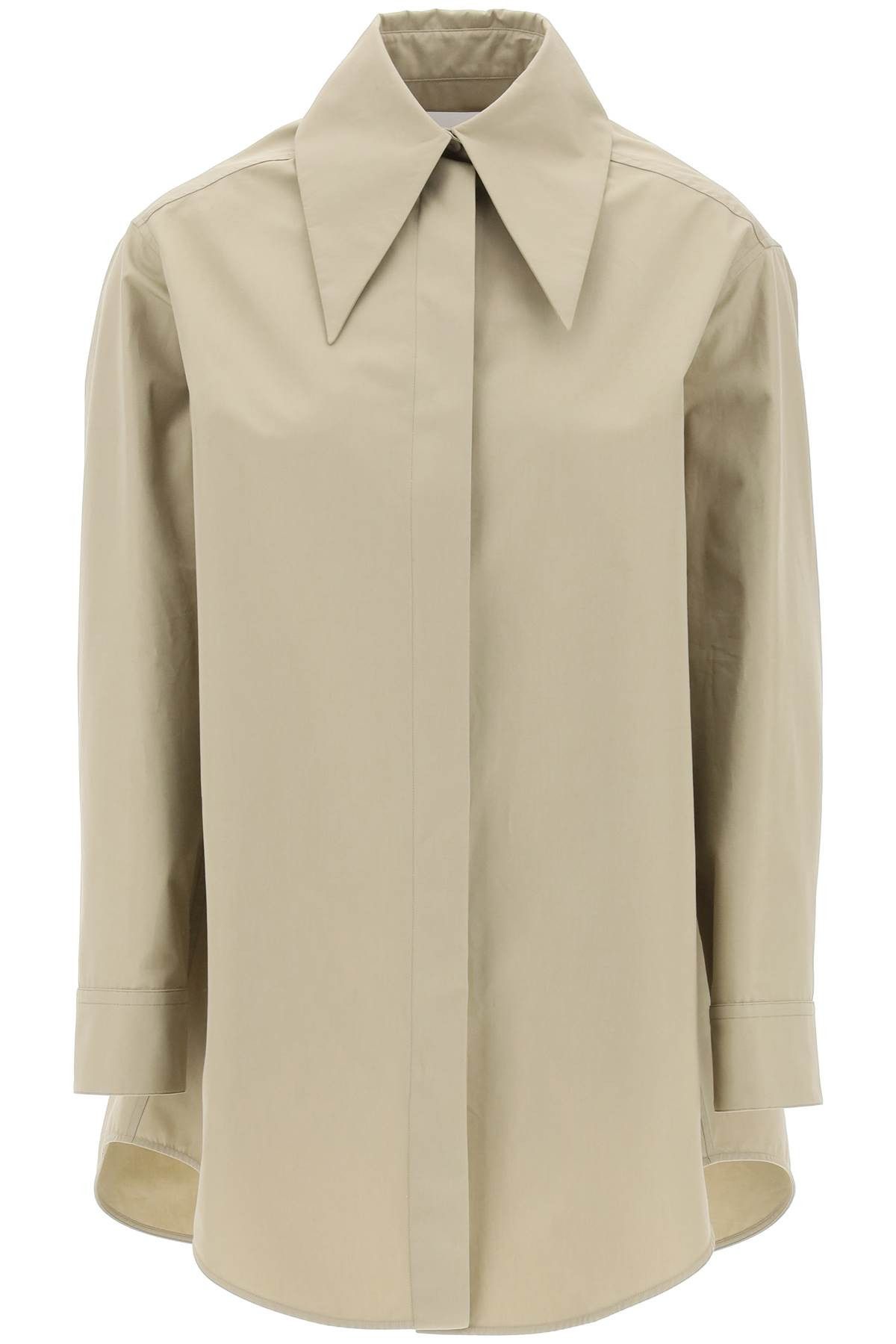 image of Jil Sander "oversized Organic Cotton Shirt in Kakhi Green, Women's (Size XS)
