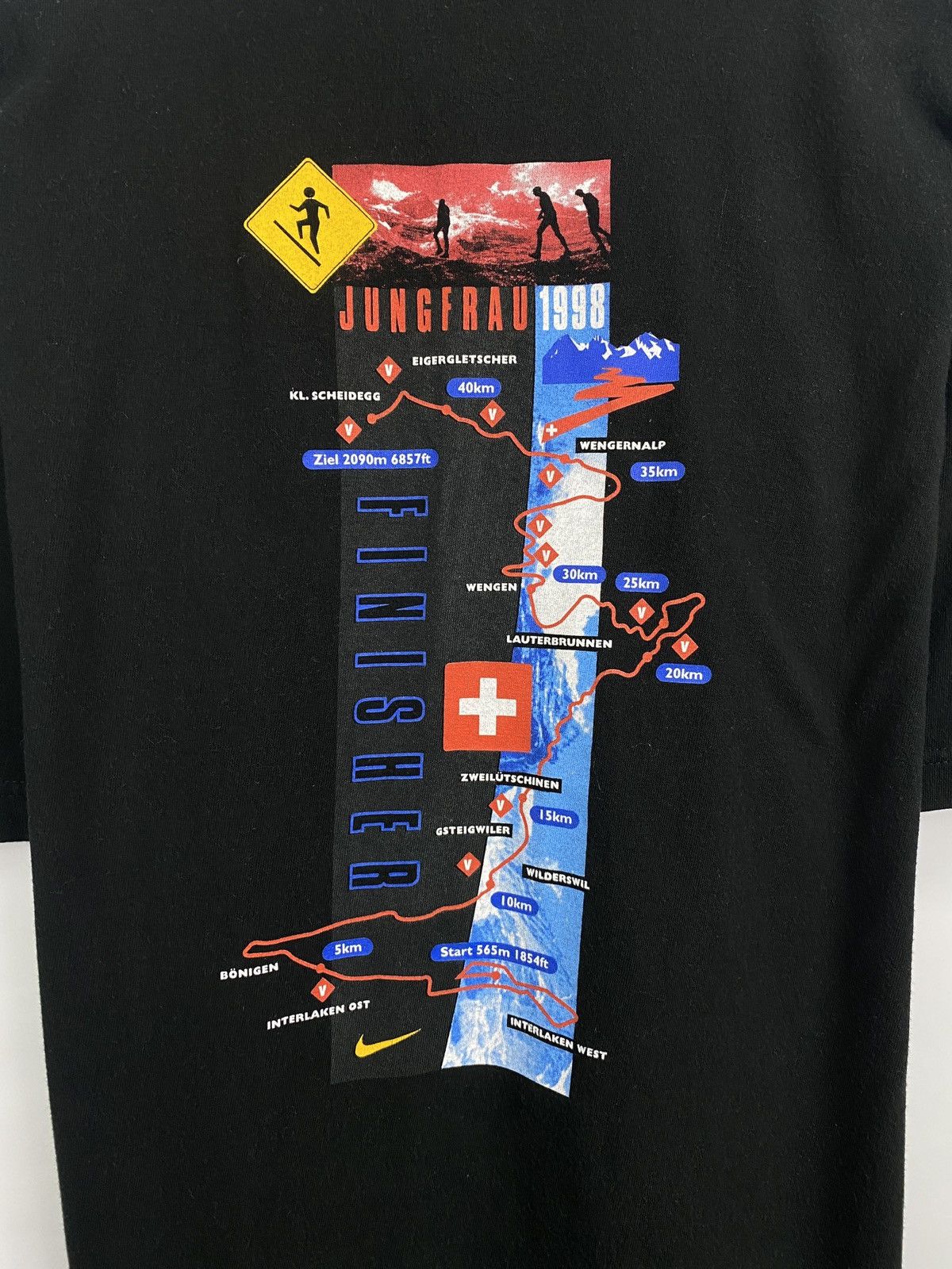 Nike 🇨🇭Vintage 1998 Nike Jungfrau Marathon T-shirt Rare Retro Hype Size US M / EU 48-50 / 2 - 11 Thumbnail
