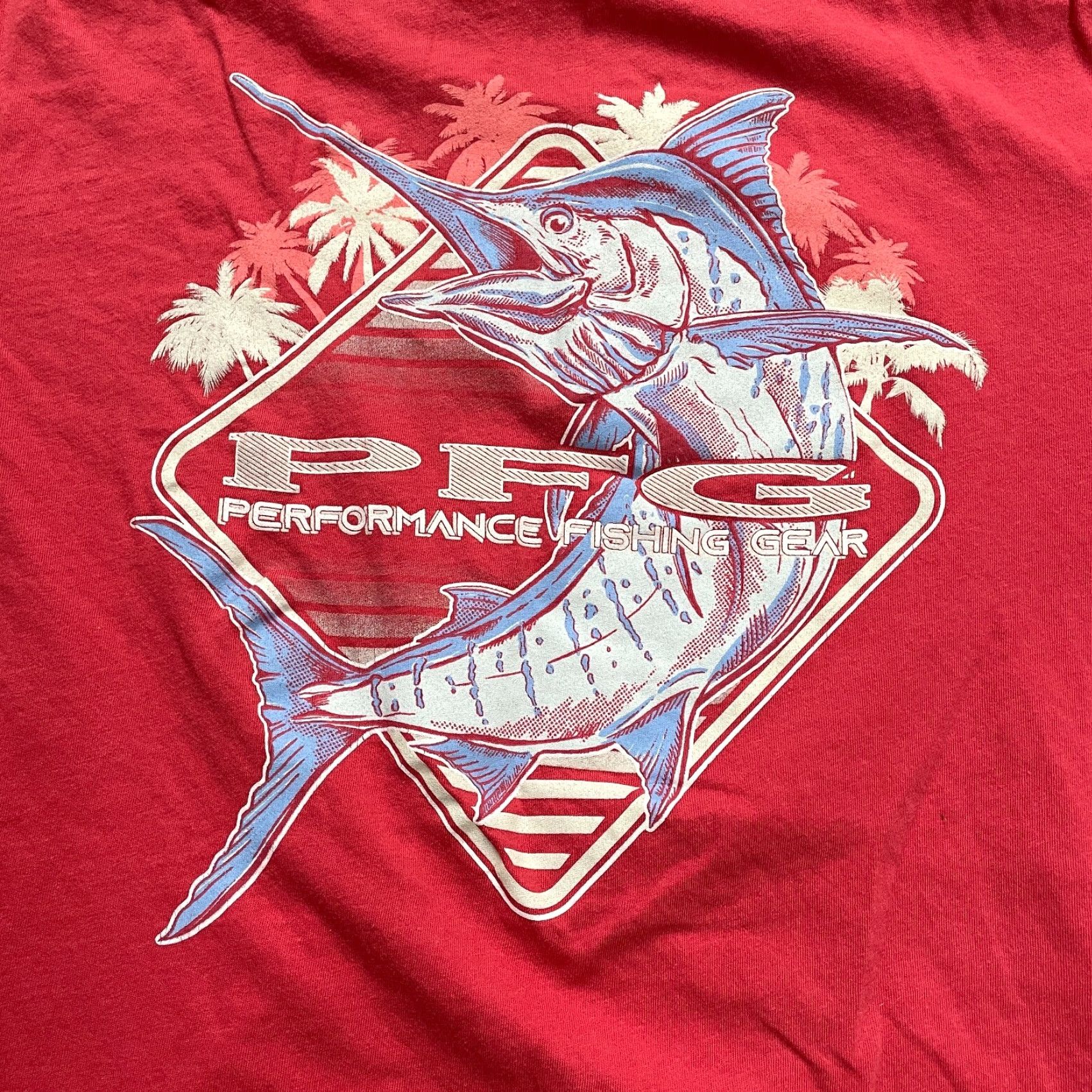 Vintage VINTAGE? No — wait this is not vintage. Generate final: Columbia Shirt Mens M Red PFG Active Top Short Sleeve Fishing T-Shirt Size US M / EU 48-50 / 2 - 4 Thumbnail