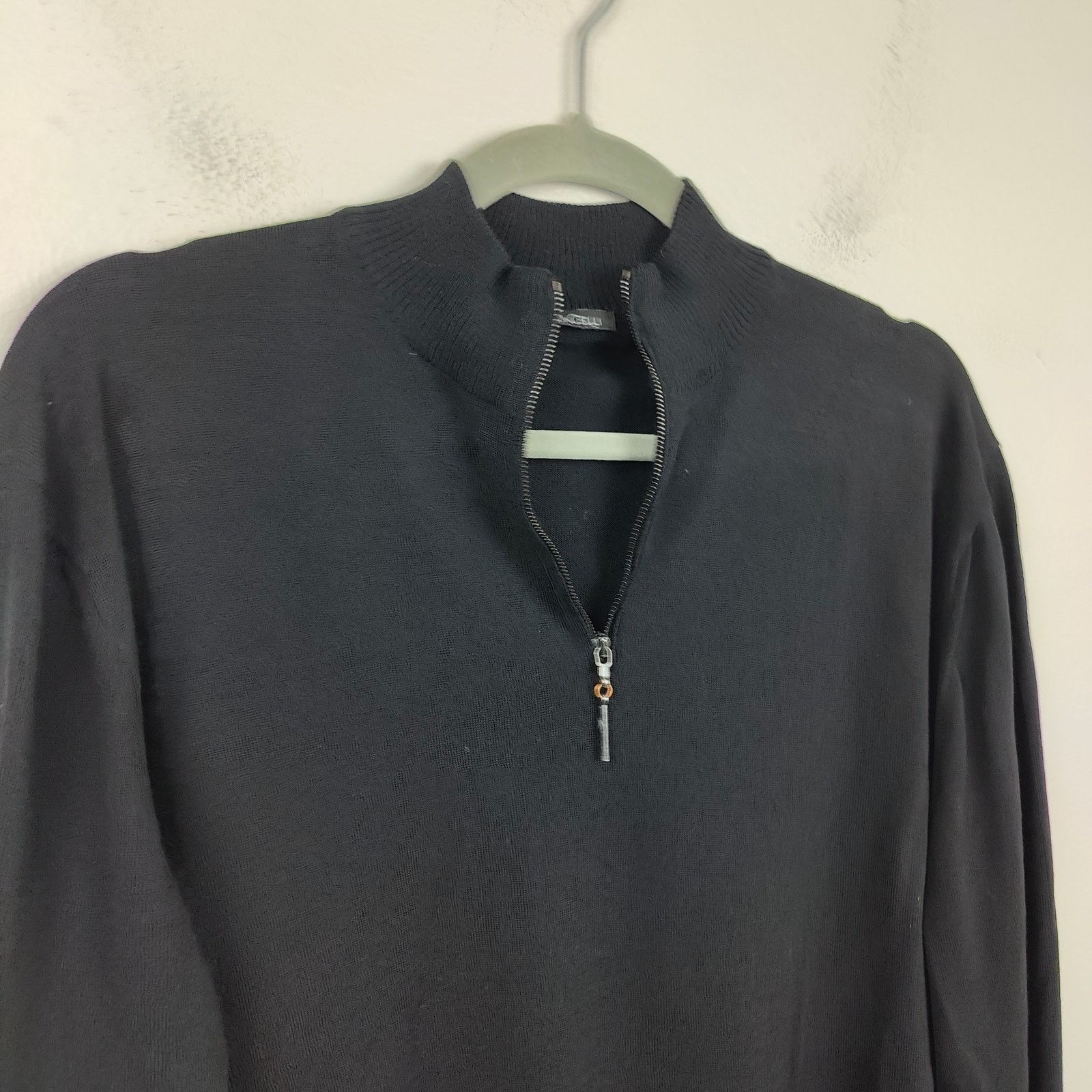 Avon Celli Avon Celli 1/4 Zip 100% Wool Sweater Mens Large Black Size US L / EU 52-54 / 3 - 2 Thumbnail