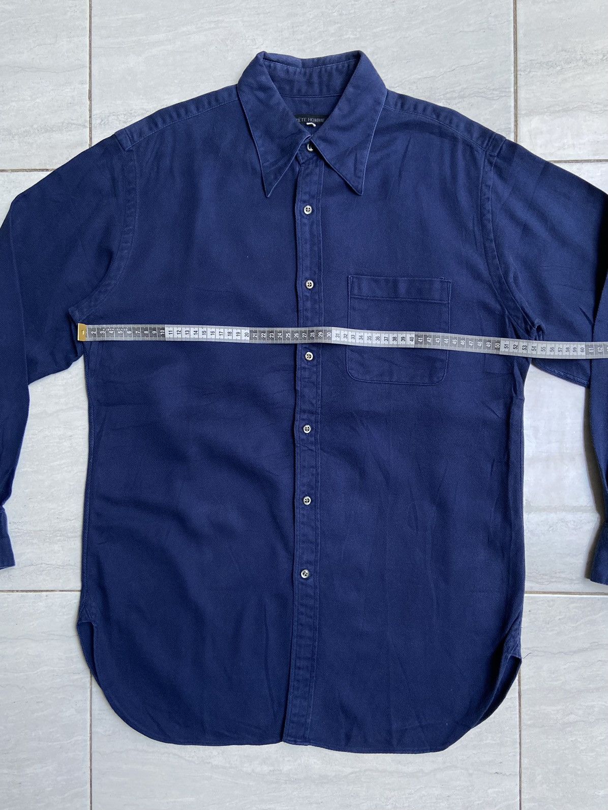Issey Miyake × Japanese Brand × Tete Homme TETE HOMME Navy Shirt Size US M / EU 48-50 / 2 - 8 Thumbnail