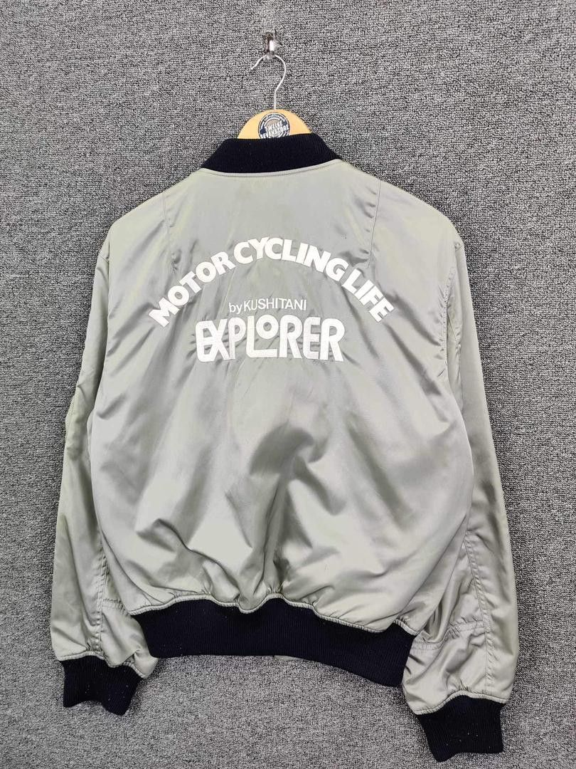 Japanese Brand Vintage Kushitani Motor Cycling Explorer Bomber Jacket Size US L / EU 52-54 / 3 - 2 Thumbnail