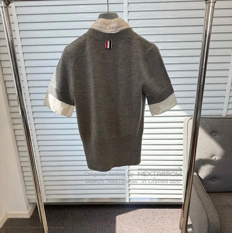 Thom Browne Thom Browne Gray Wool Short Sleeve Sweater . Size M / US 6-8 / IT 42-44 - 2 Thumbnail