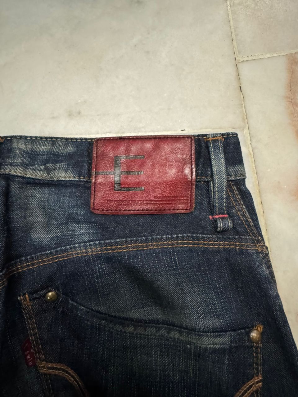 Edwin 💥VINTAGE Y2K E-FUNCTION EDWIN WHISKER MUDWASH DARK JEANS Size US 32 / EU 48 - 20 Thumbnail