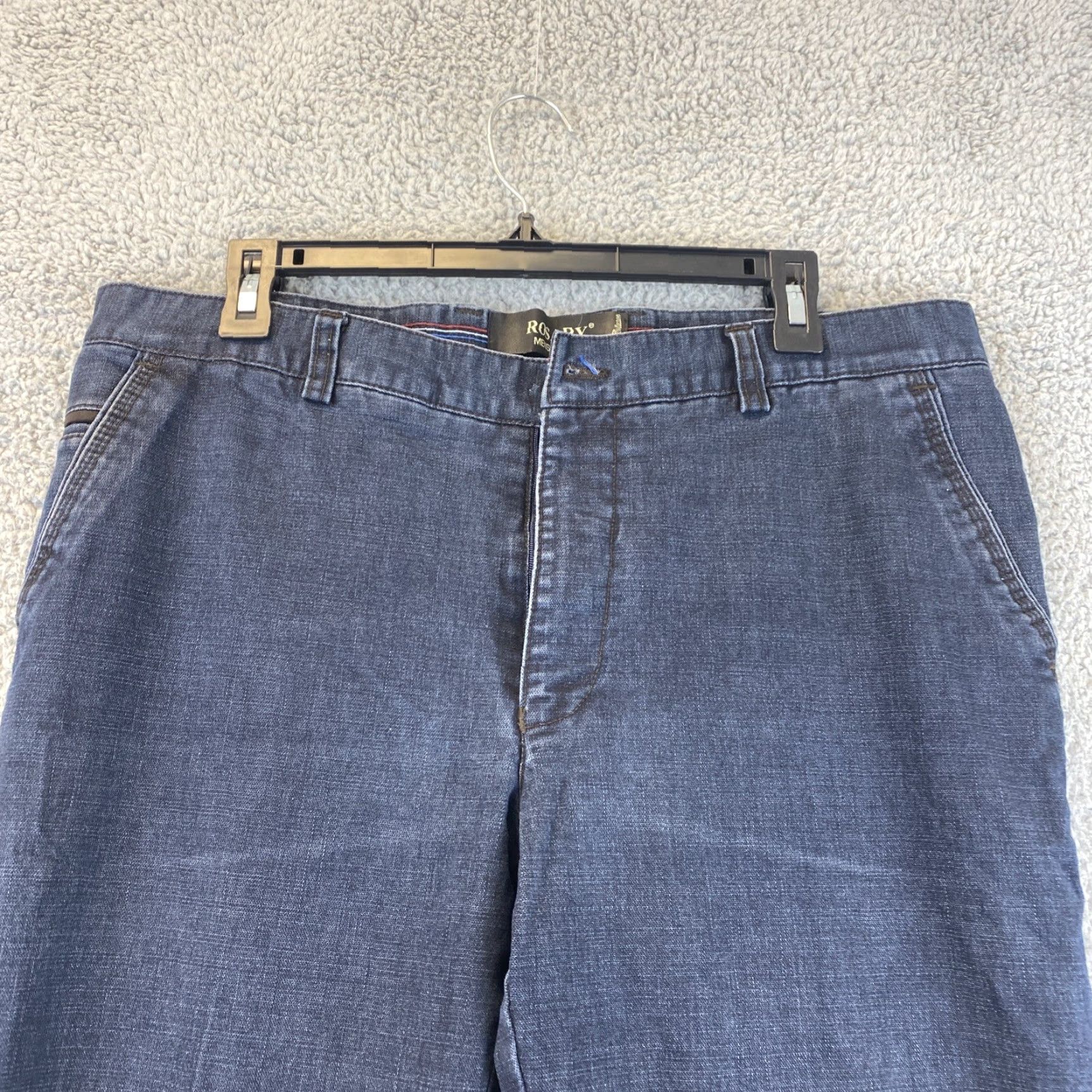 Vintage VINTAGE Rosary Men's Denim Jeans 36x31 Dark Blue Embroidered Distressed 90s Rock Heavy Metal Ozzy Osbourne Size US 36 / EU 52 - 2 Thumbnail