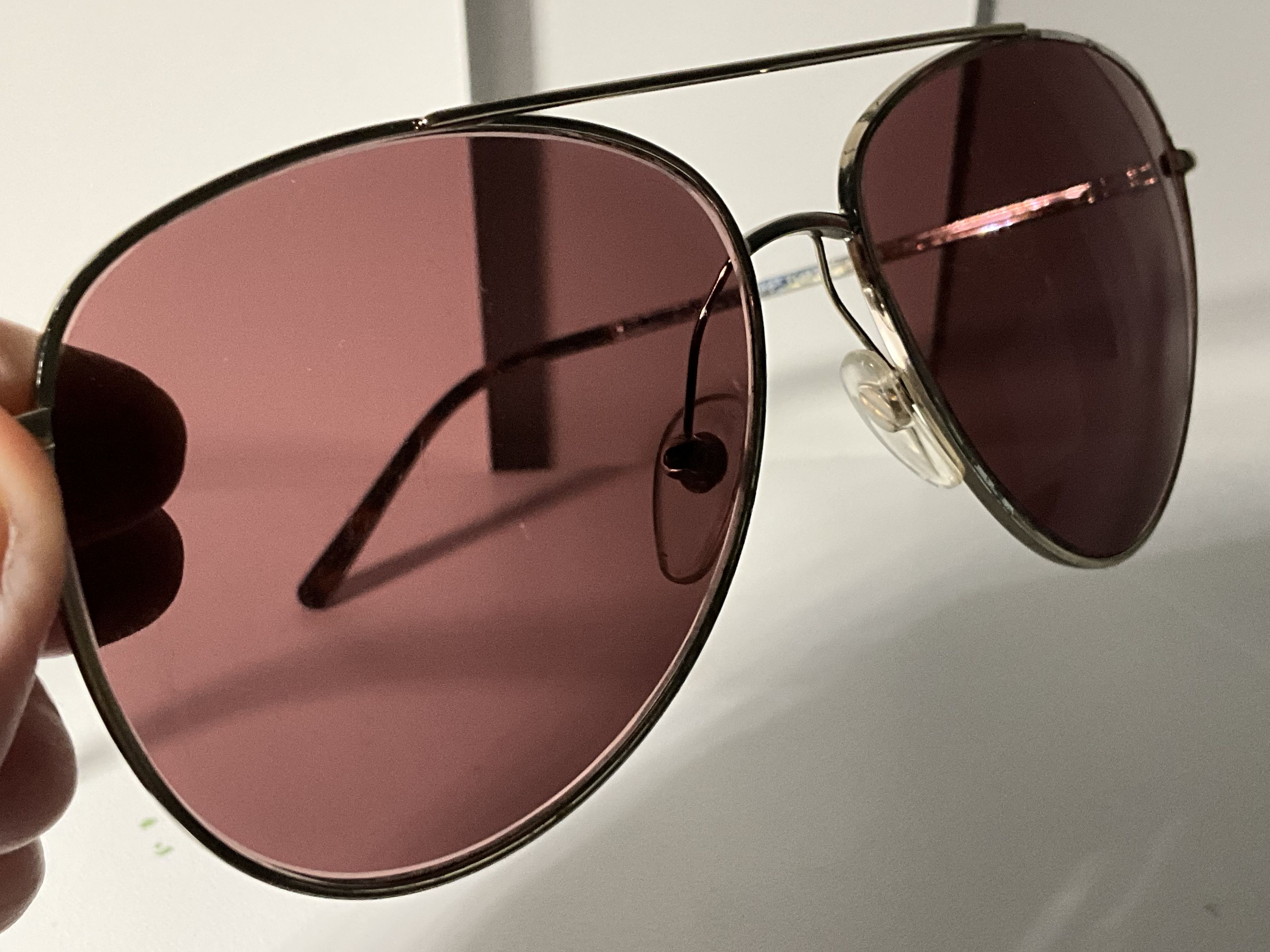 Burberry Rose Gold Aviator Sunglasses with Pink-Tinted Lenses Burberry Aviator Sunglasses – Pink Tint, Stripe Arms main image 2