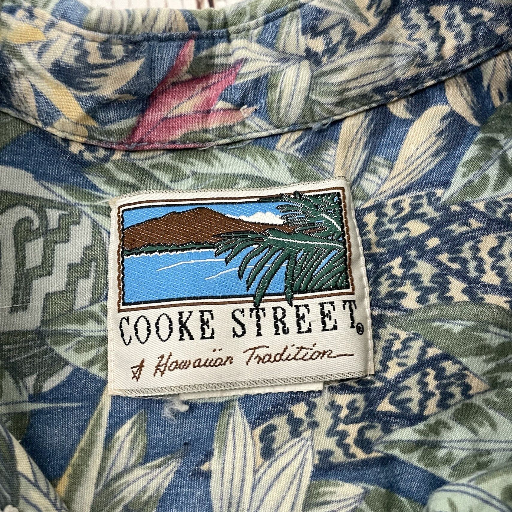 Paradise Cooke Street Short Sleeve Button-Up Shirt Men's XL Birds Of Paradise Floral Multicolor Cotton Popover Pocket Shirt Size US XL / EU 56 / 4 - 2 Thumbnail