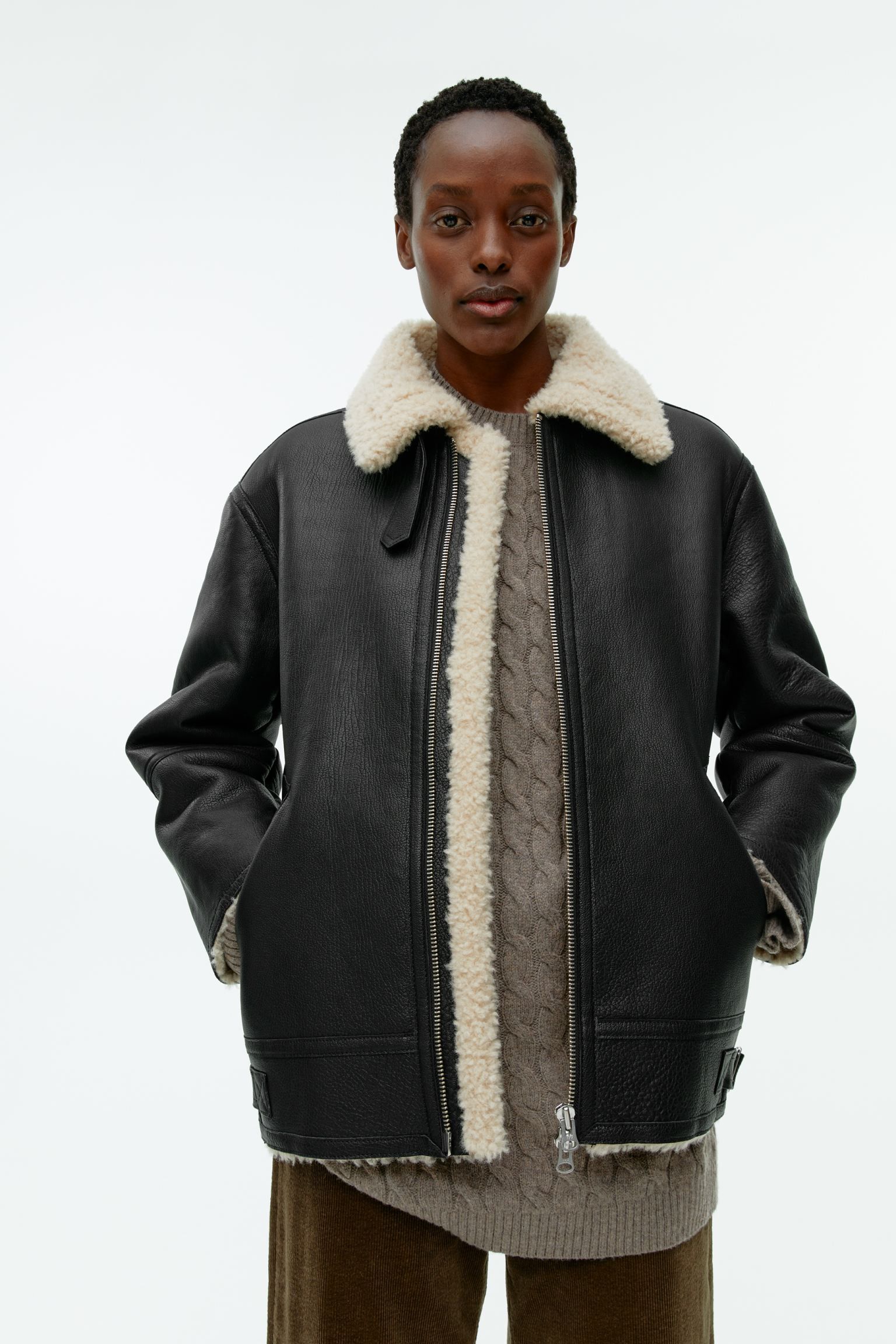 Arket Arket Pile-lined leather jacket Leather Jacket Size M / US 6-8 / IT 42-44 - 1 Thumbnail