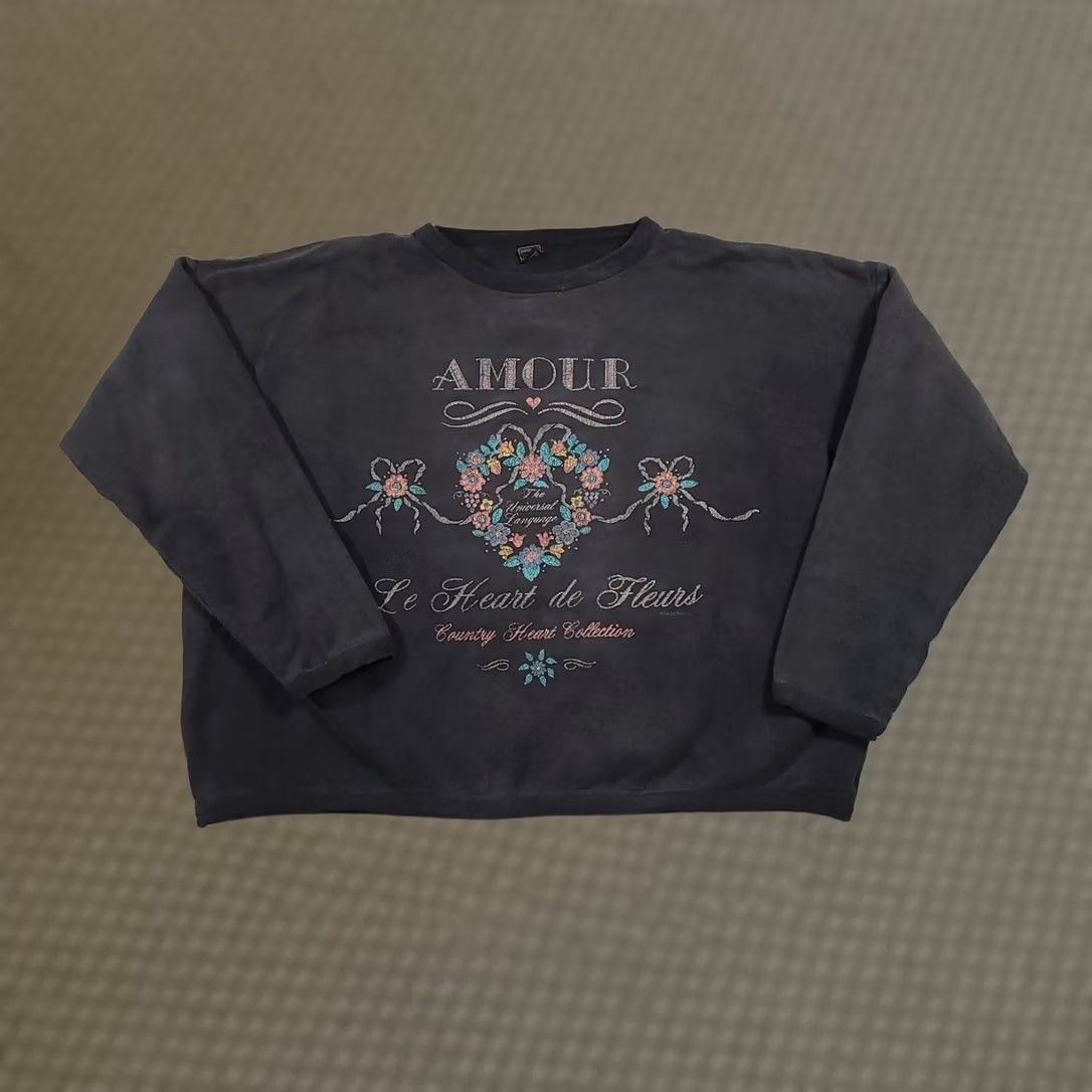 Vintage VINTAGE Tompkins Ave Sweatshirt Adult One Size USA Amour 90s Graphic Print Stripe Blue Cotton Crew Neck Pullover Mens Womens Size US M / EU 48-50 / 2 - 1 Thumbnail