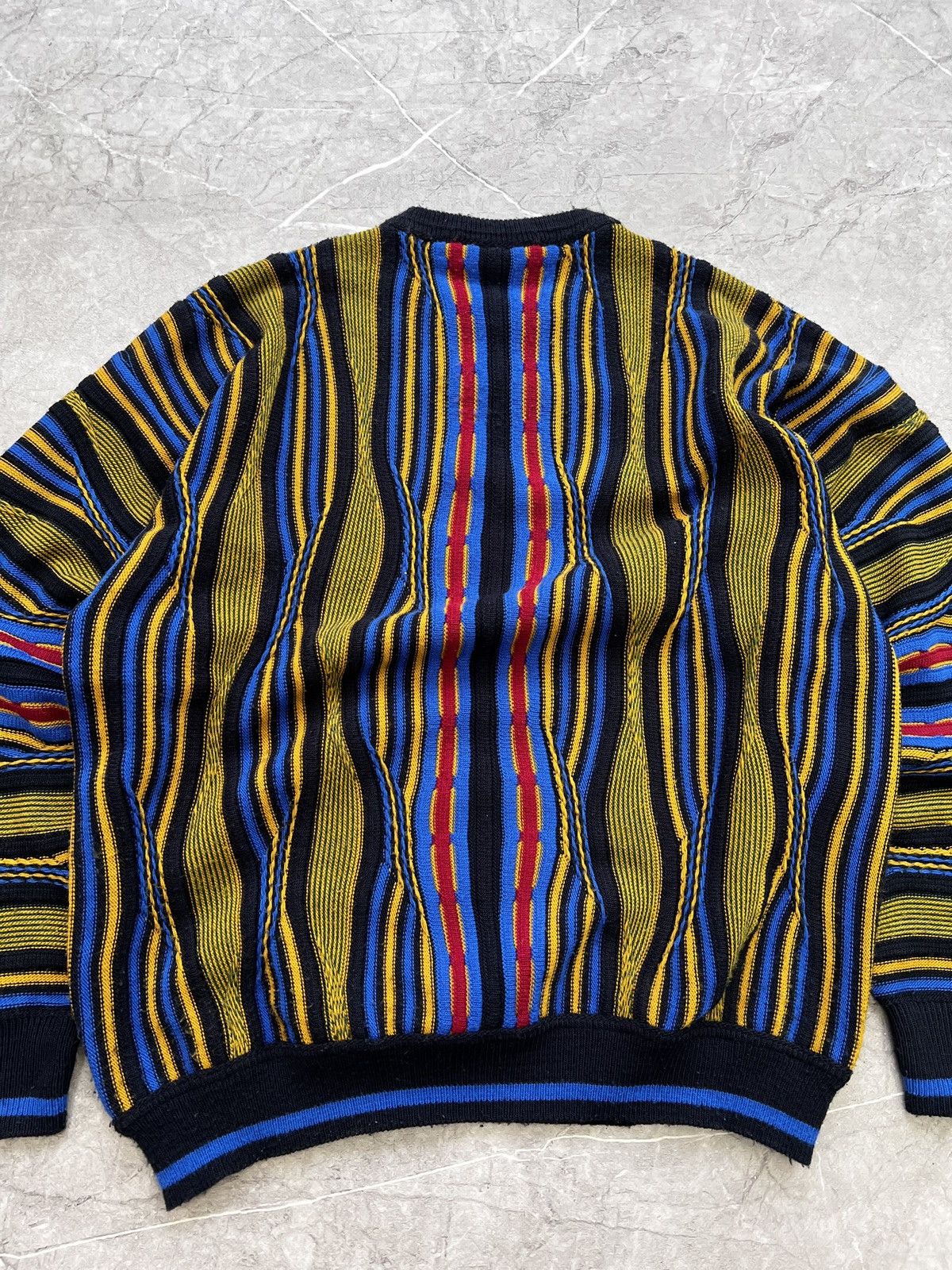 Other Vintage 90s cable knit multicolour Coogi style sweater Size US L / EU 52-54 / 3 - 12 Thumbnail