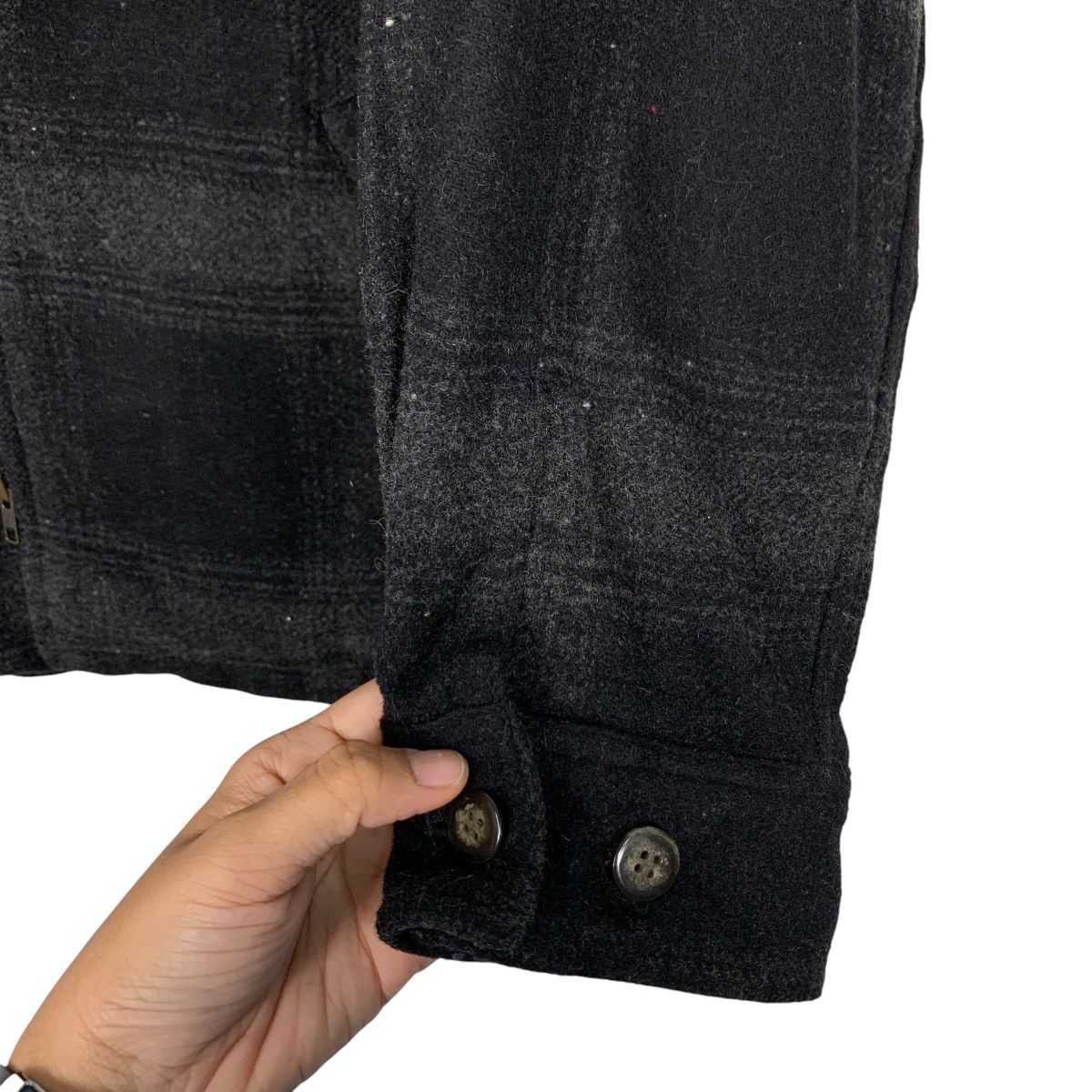 Vintage 90’s Workwear Black Checked Flannel Chore Jacket #2830-C128 Size US M / EU 48-50 / 2 - 7 Thumbnail