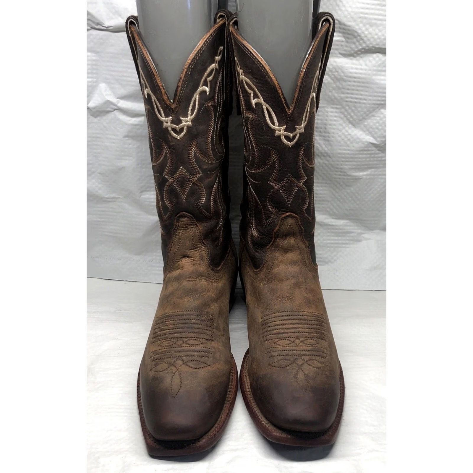 Tony Lama Tony Lama Womens Western Boots Vaquero Size 7.5B Cowgirl Style VF 6007 Boots Western Embroidered Leather Medium Shaft Brown Ladies Size US 8 / IT 38 - 2 Thumbnail