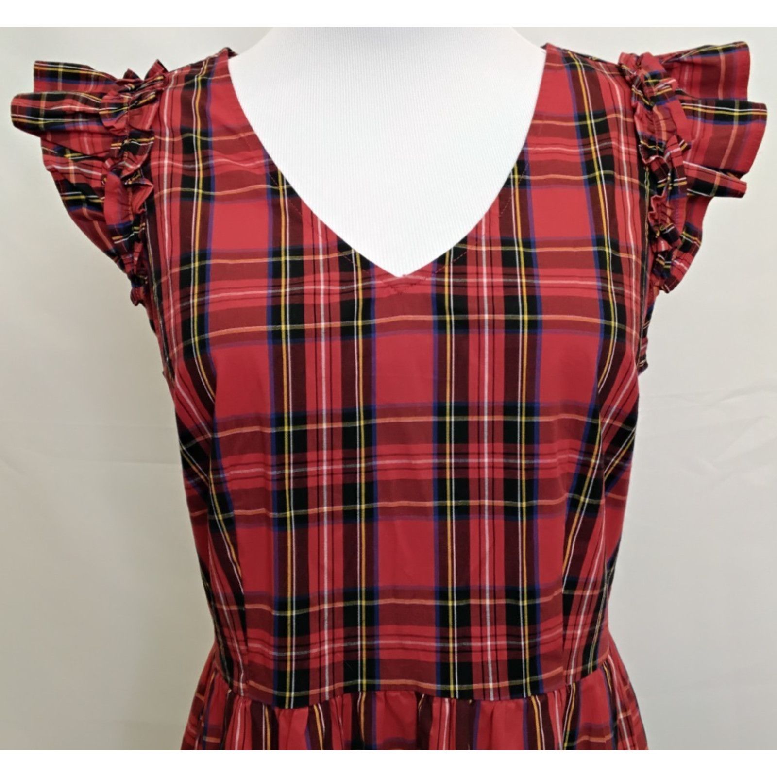 J.Crew J. Crew Midi Dress Women's 4 Red Tartan Plaid NWT Size S / US 4 / IT 40 - 3 Thumbnail