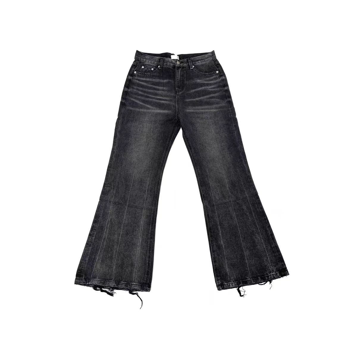 Designer × Jean × Vintage Washed and distressed Y2K leg ripped micro flare jeans Size US 32 / EU 48 - 6 Thumbnail