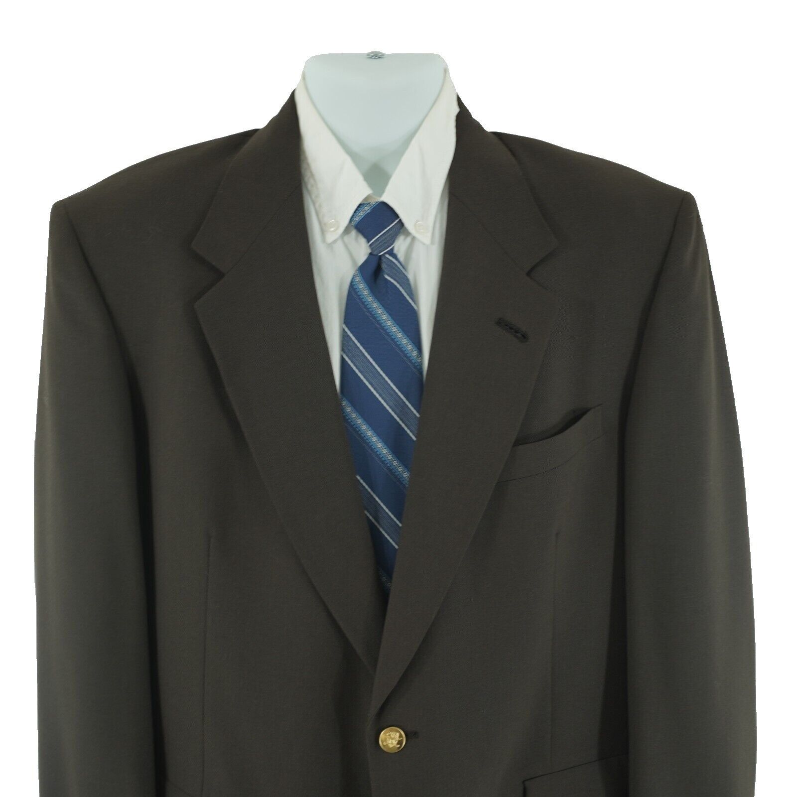 Hart Schaffner Marx Jack Nicklaus Golden Bear Wool Brown 2 Gold Button Blazer 44 Size 44L - 1 Thumbnail