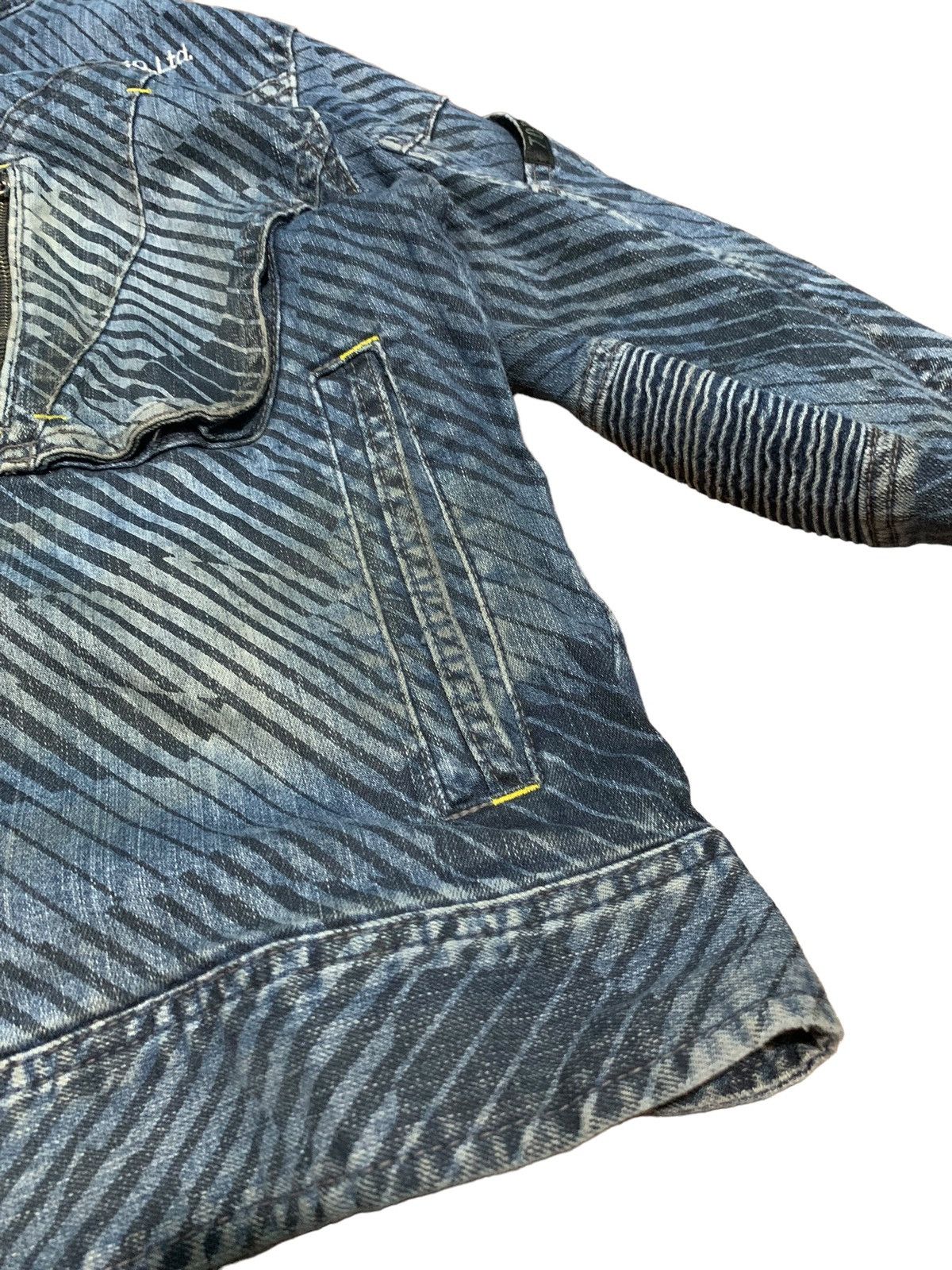 If Six Was Nine × Japanese Brand × Le Grande Bleu (L.G.B.) Vintage Tora by Toraichi striped biker denim jacket Size US M / EU 48-50 / 2 - 14 Thumbnail