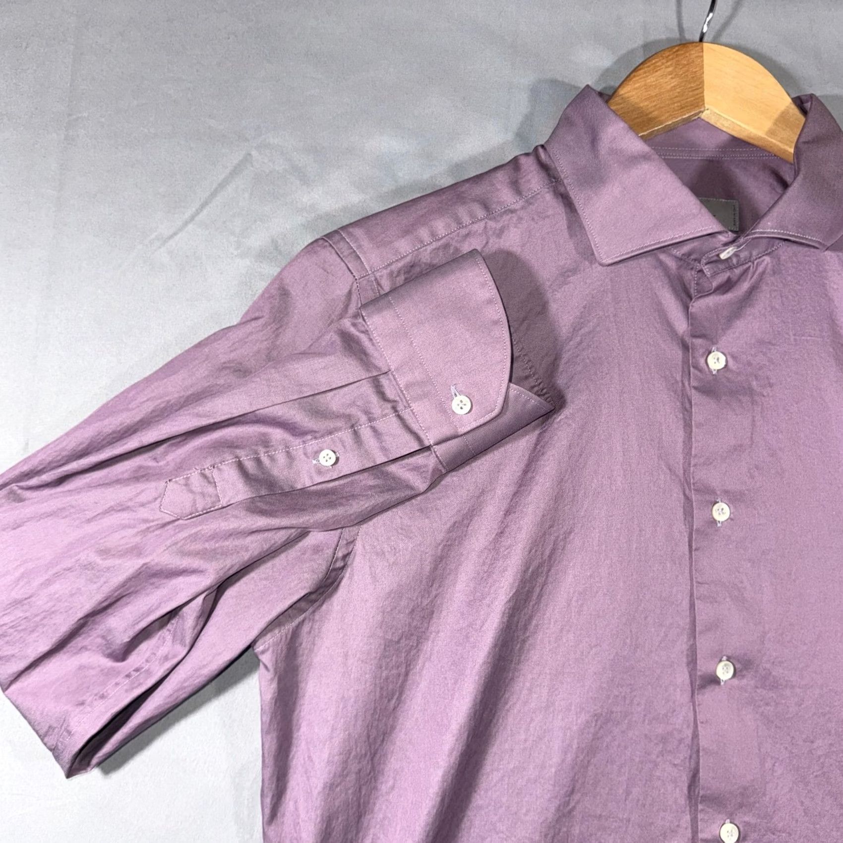 Canali Canali Dress Shirt Mens 16 41 Purple Impeccabile Wrinkle Resistant Made In Italy Size 42R - 6 Thumbnail