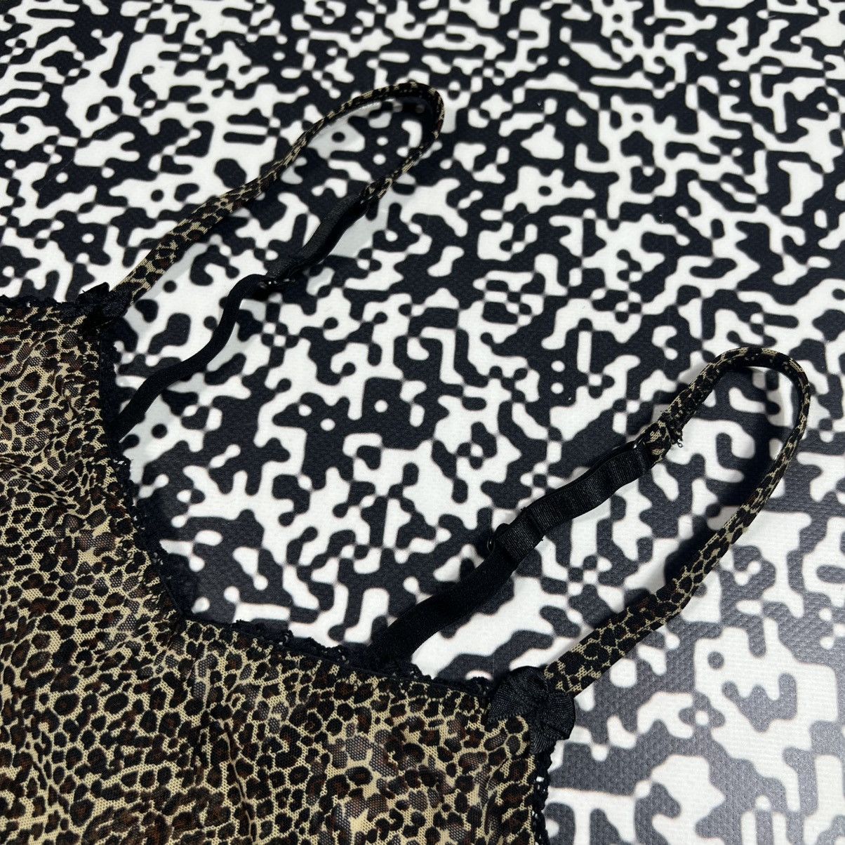 Japanese Brand Vintage Y2K Leopard Sexy Mesh Retro Style Nightie Mini Dress Size S / US 4 / IT 40 - 9 Thumbnail