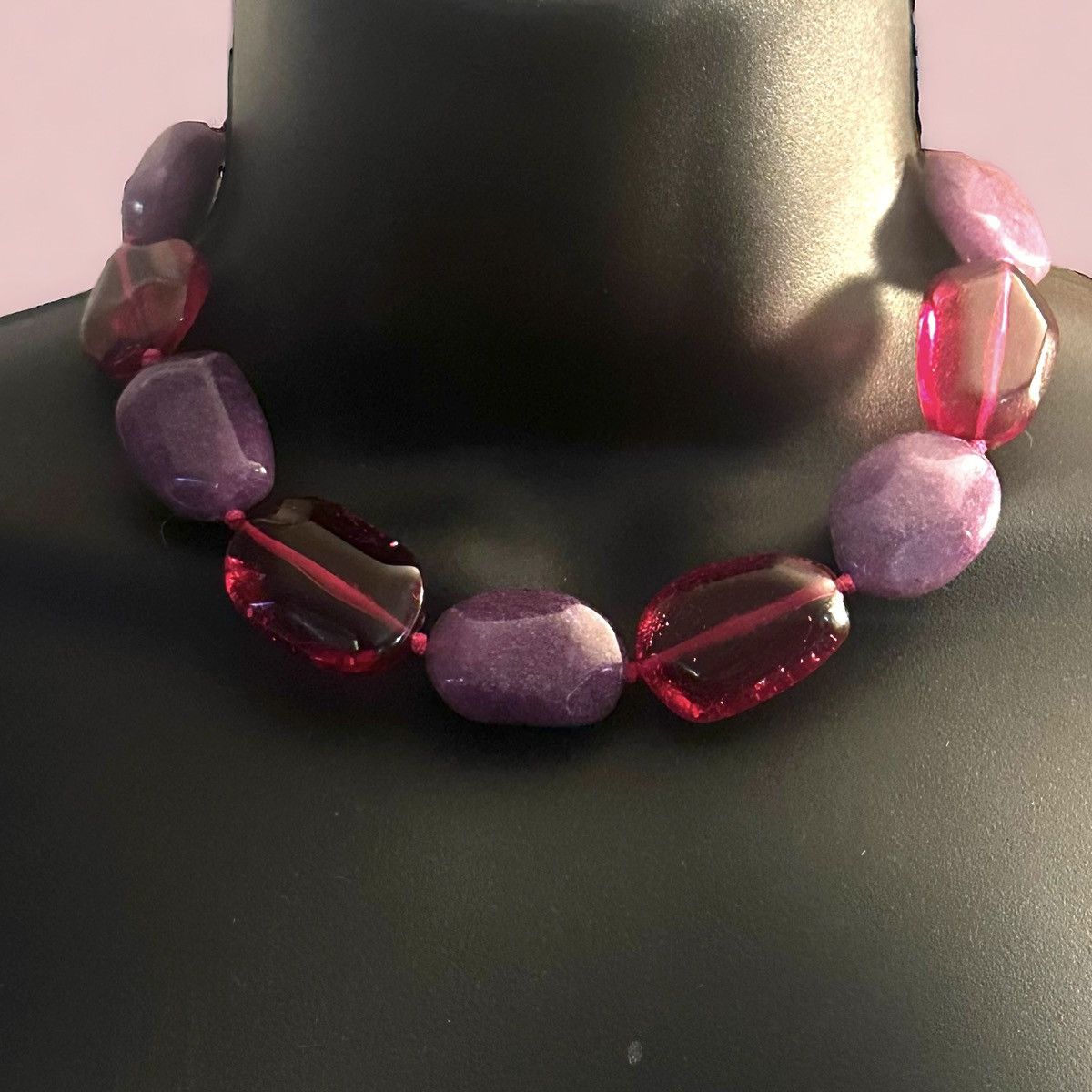 Other Chunky fuchsia and lilac bead collar necklace Size ONE SIZE - 1 Thumbnail