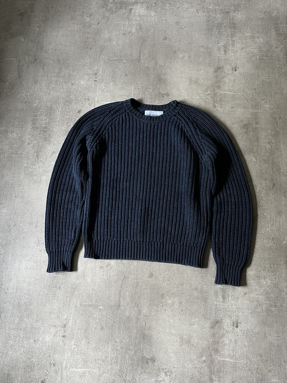 Our Legacy × Streetwear Our legacy heavy chunky navy sweater | Grailed