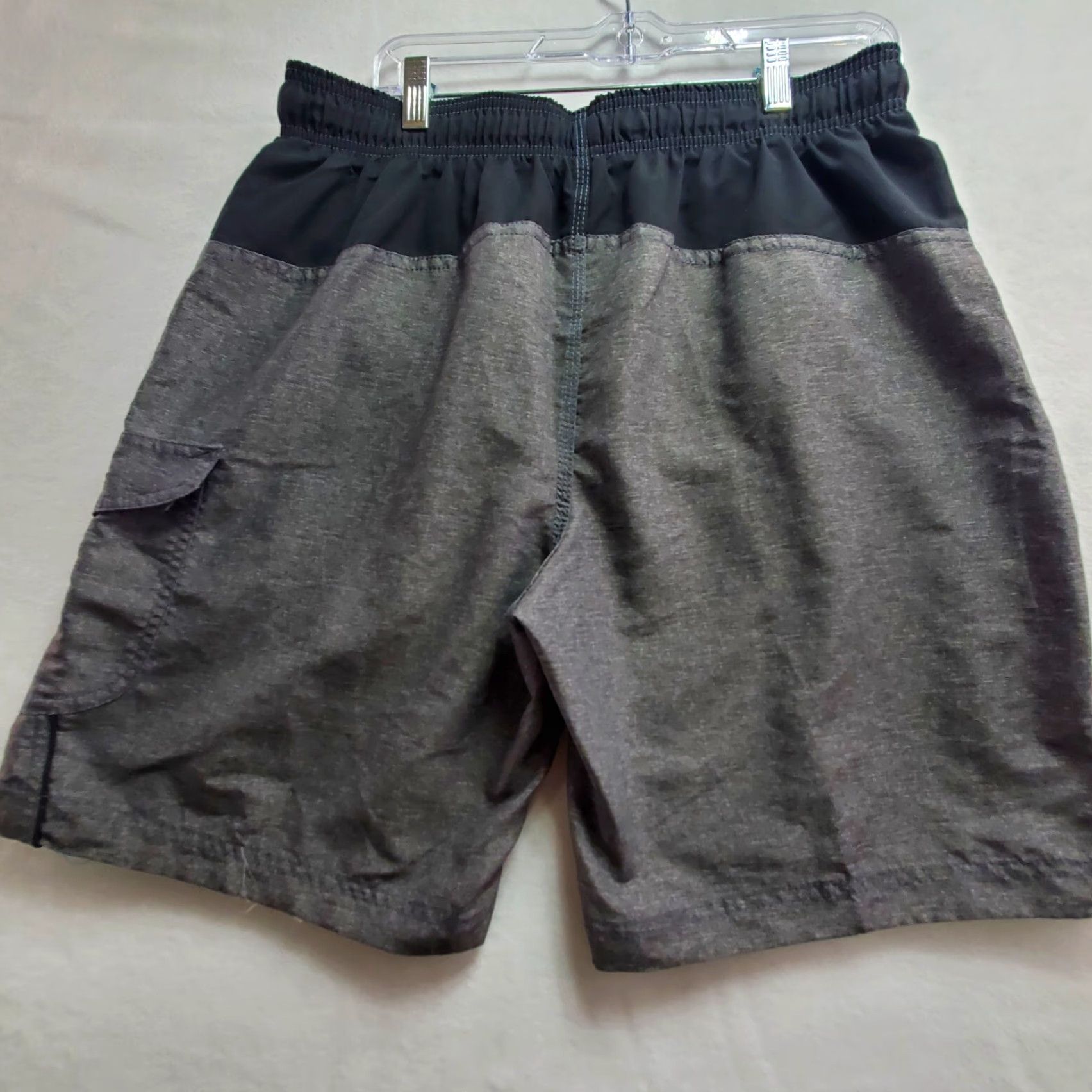 Speedo Speedo Swim Trunks Men's Large Gray Black Polyester Beach Surfing Quick Dry Size US 33 - 6 Thumbnail
