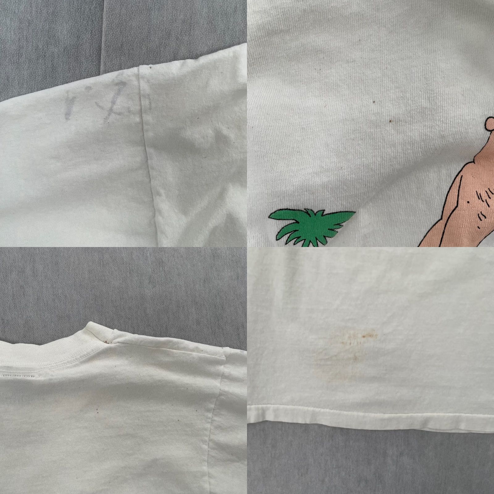 Fruit Of The Loom VINTAGE Fruit of the Loom Shirt Adult M Ivory Crewneck Short Sleeve 80s Beach Cartoon Dad USA Mens Size US M / EU 48-50 / 2 - 9 Thumbnail
