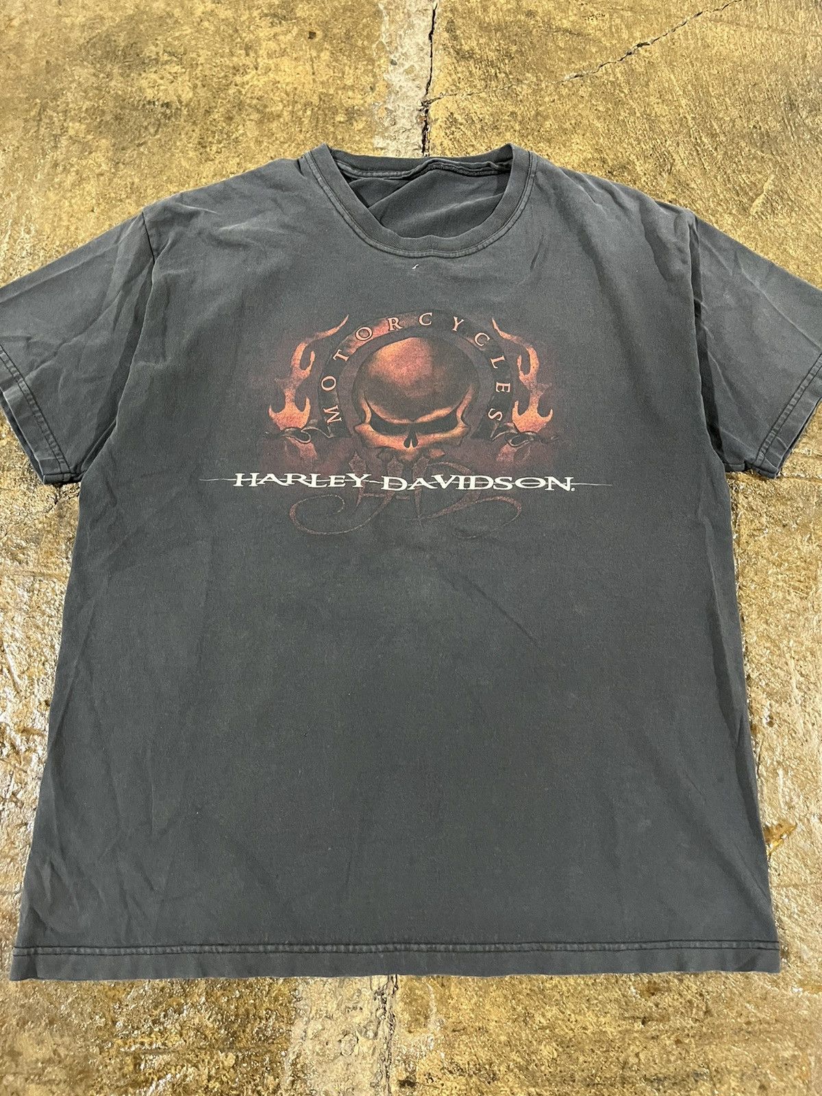 Harley Davidson × Vintage Crazy Y2K Harley Davidson Faded Grunge Skull Biker Tee Shirt Size US M / EU 48-50 / 2 - 3 Thumbnail