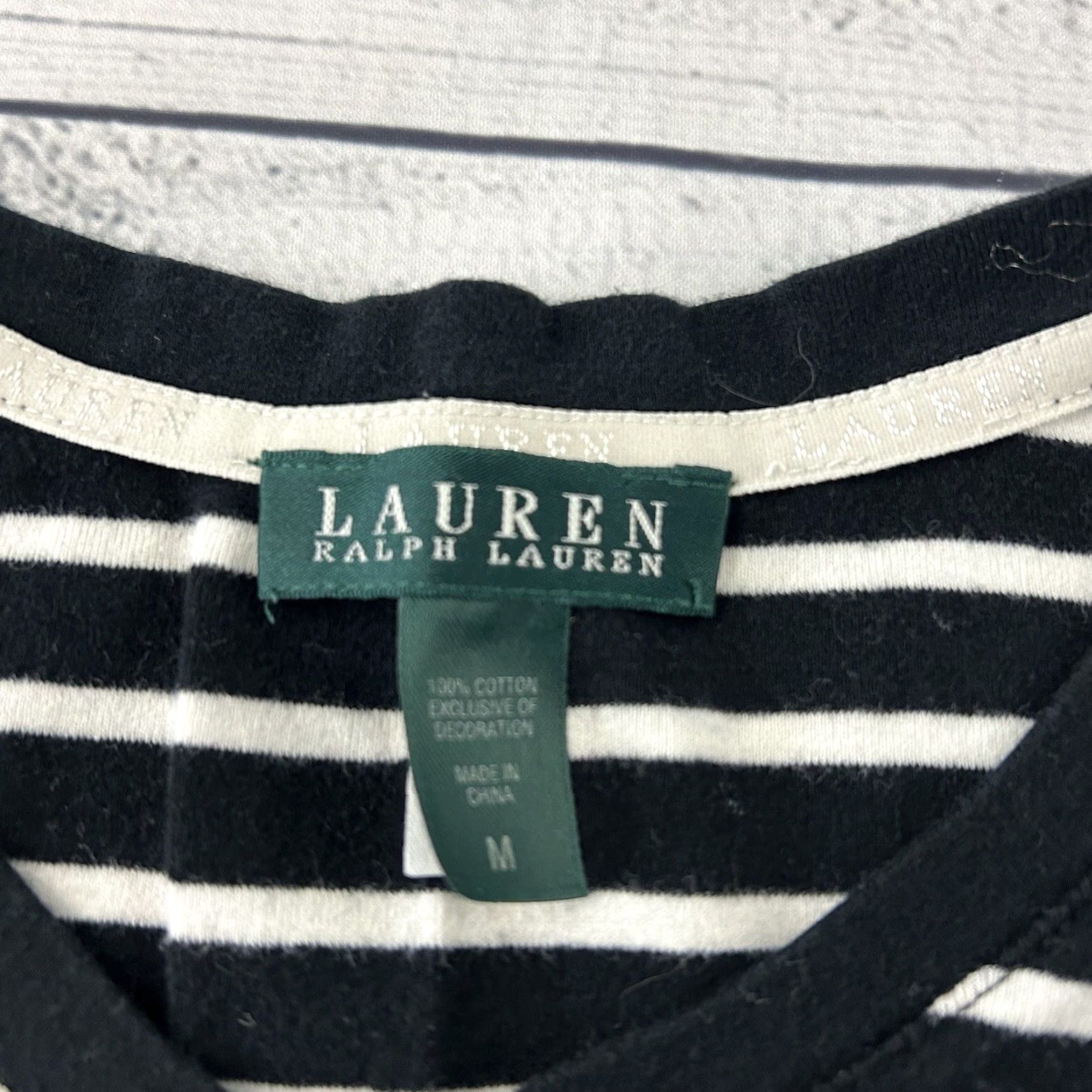 Ralph Lauren Lauren Ralph Lauren Long Sleeve Striped T Shirt Dress Women's M Black Size M / US 6-8 / IT 42-44 - 3 Thumbnail
