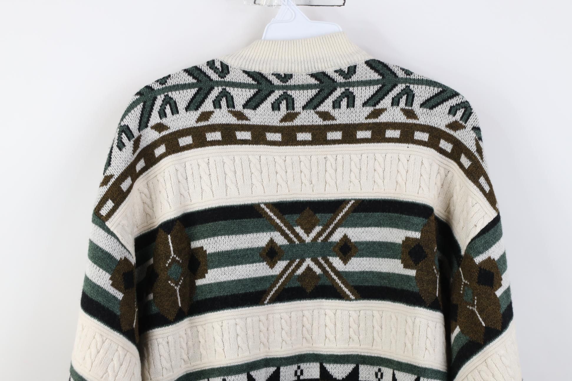 Vintage Vintage 90s Coogi Style Geometric Knit Mock Neck Sweater Size M / US 6-8 / IT 42-44 - 10 Thumbnail