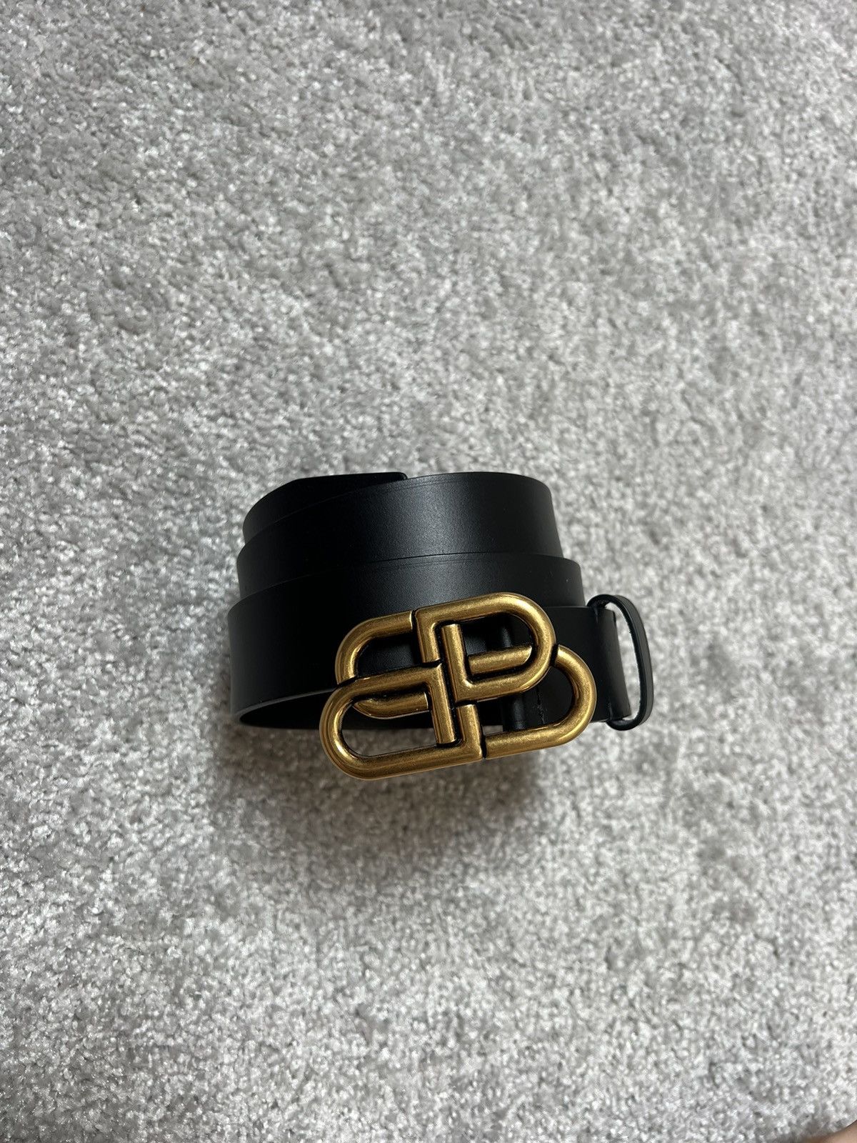 Balenciaga Balenciaga BB Gold Buckle Leather Belt Size ONE SIZE - 4 Thumbnail