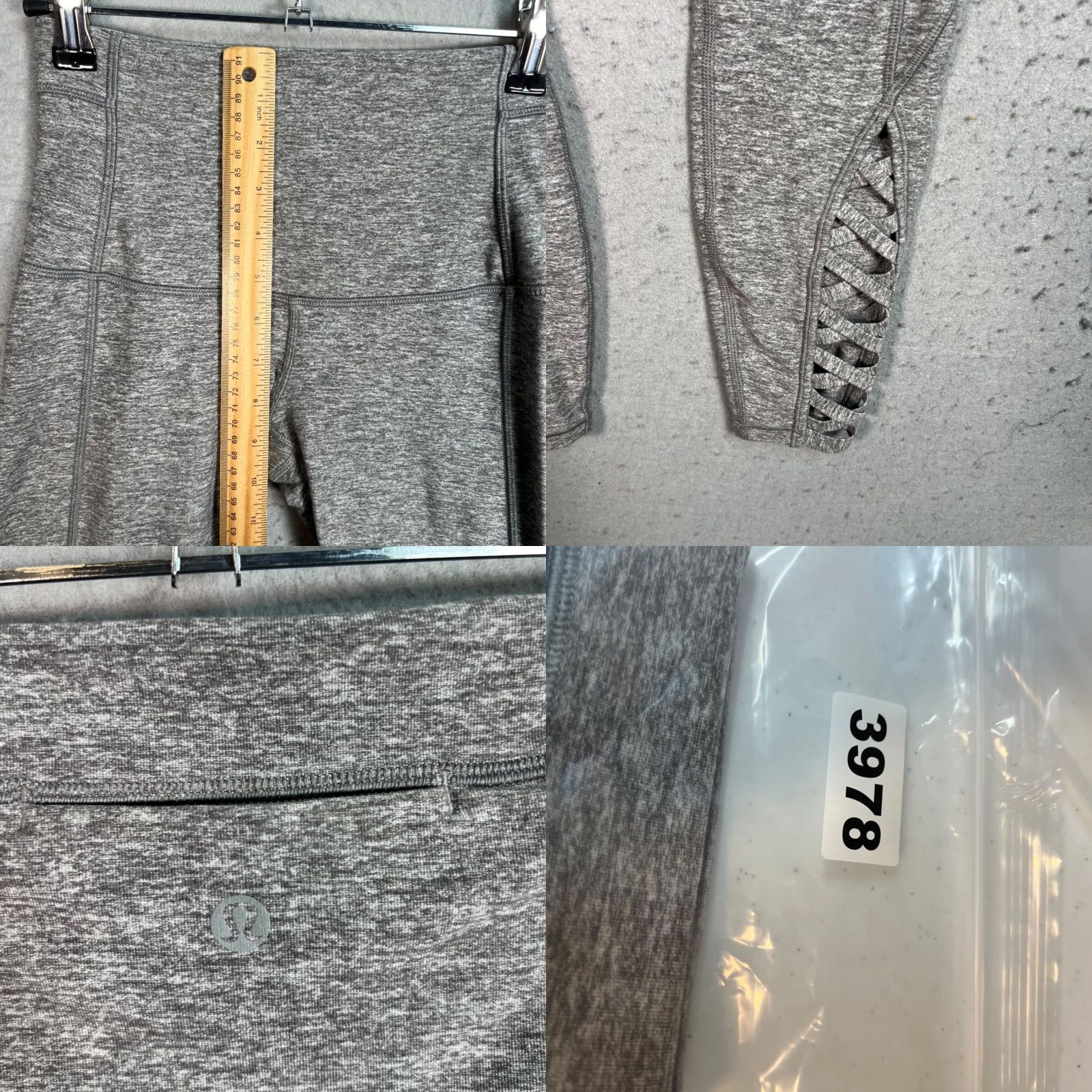 Lululemon Lululemon Womens 4 Grey High-Waisted Leggings With Lace-Up Back Detail Leggings Womens 4 Grey Athleisure Yoga Hiking Fitness Size 27" / US 4 / IT 40 - 8 Thumbnail