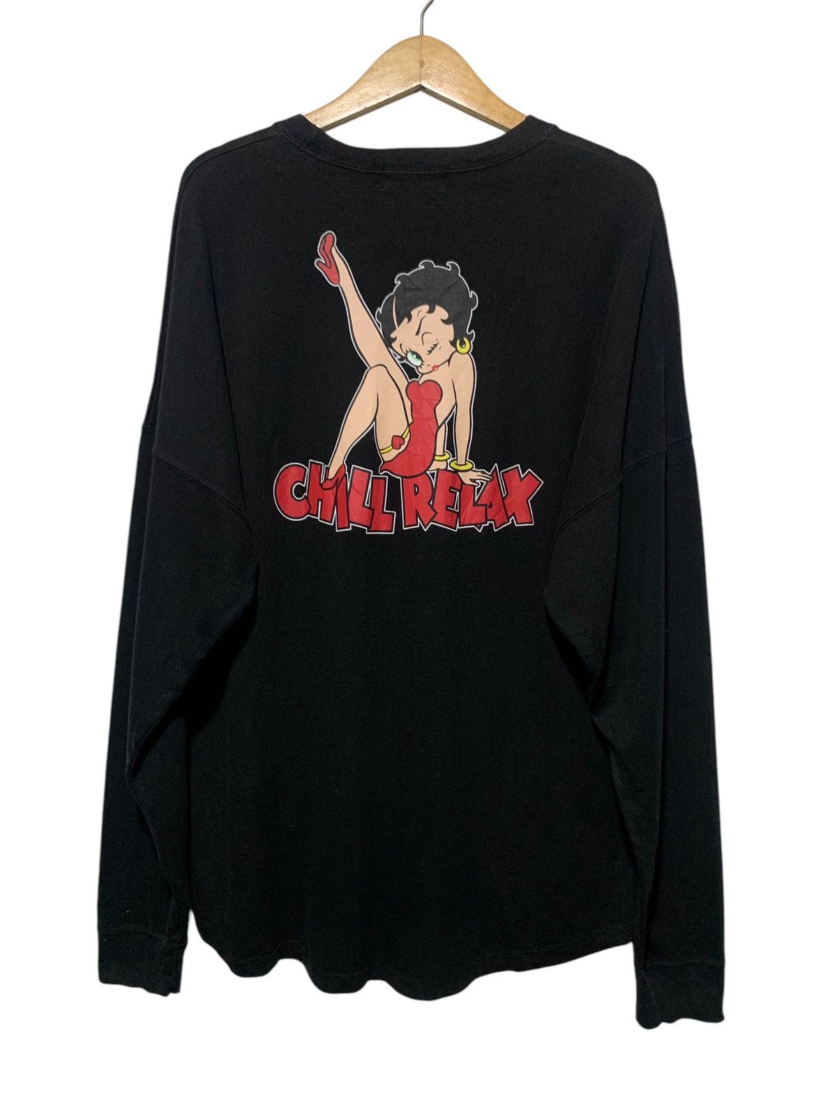 Anime × Vintage 2000s Betty Boop x Chill relax oversized longsleeve tees Size US L / EU 52-54 / 3 - 6 Thumbnail