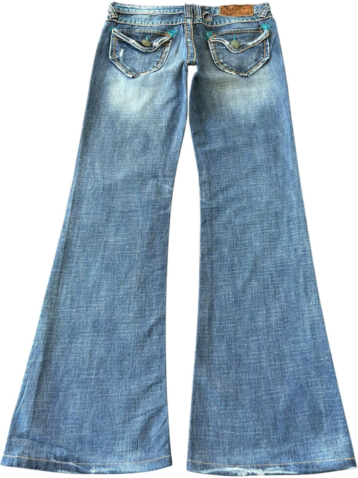 Hysteric Glamour Vintage Japanese Brand Distress Low Rise Flare Jeans Size 30" / US 8 / IT 44 - 2 Thumbnail