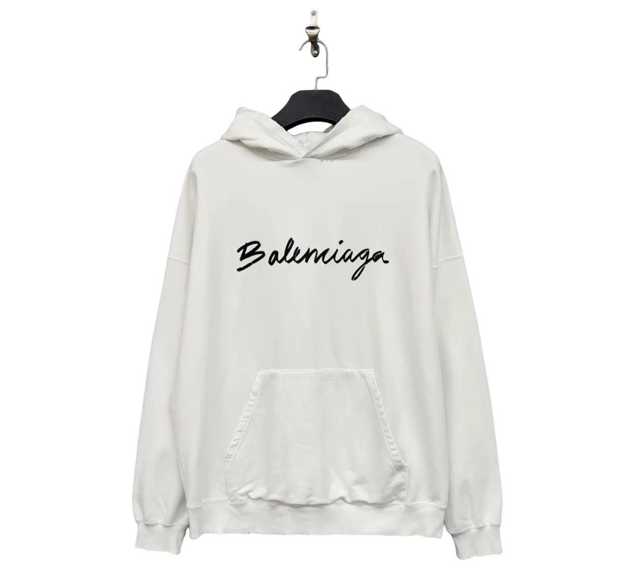 Balenciaga Balenciaga Distressed Logo Hoodie Size 4 Size US XL / EU 56 / 4 - 1 Thumbnail