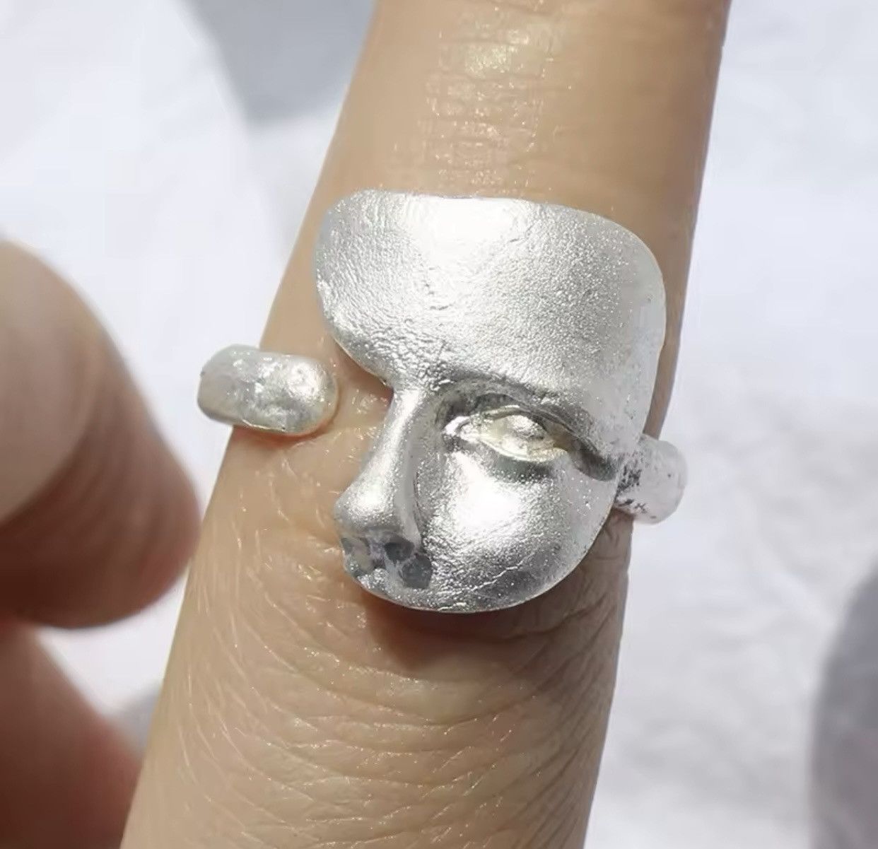 Jewelry × Vintage Creative Mystical Masked Faces Ring Size ONE SIZE - 4 Thumbnail