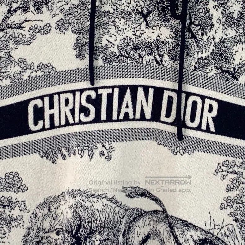 Dior Dior Grey animal jungle printed cashmere hooded drawstring Size XS / US 0-2 / IT 36-38 - 4 Thumbnail