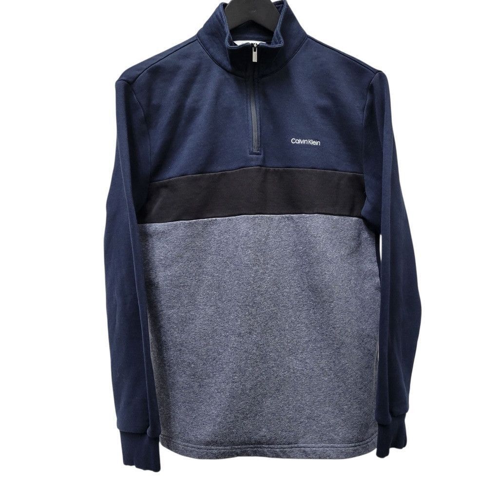 Calvin Klein Calvin Klein Men's Colorblock Quarter-Zip Long-Sleeves Size US S / EU 44-46 / 1 - 2 Thumbnail