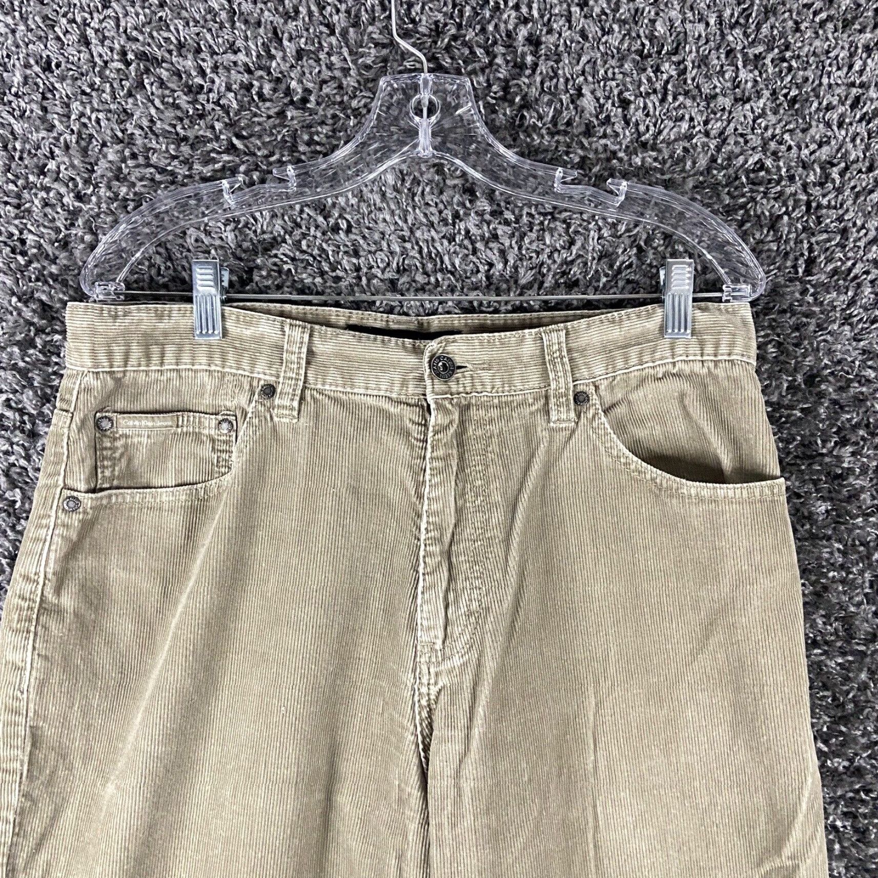Calvin Klein Calvin Klein Jeans Pants Mens 34x30 Beige Corduroy Straight Leg Size US 34 / EU 50 - 4 Thumbnail