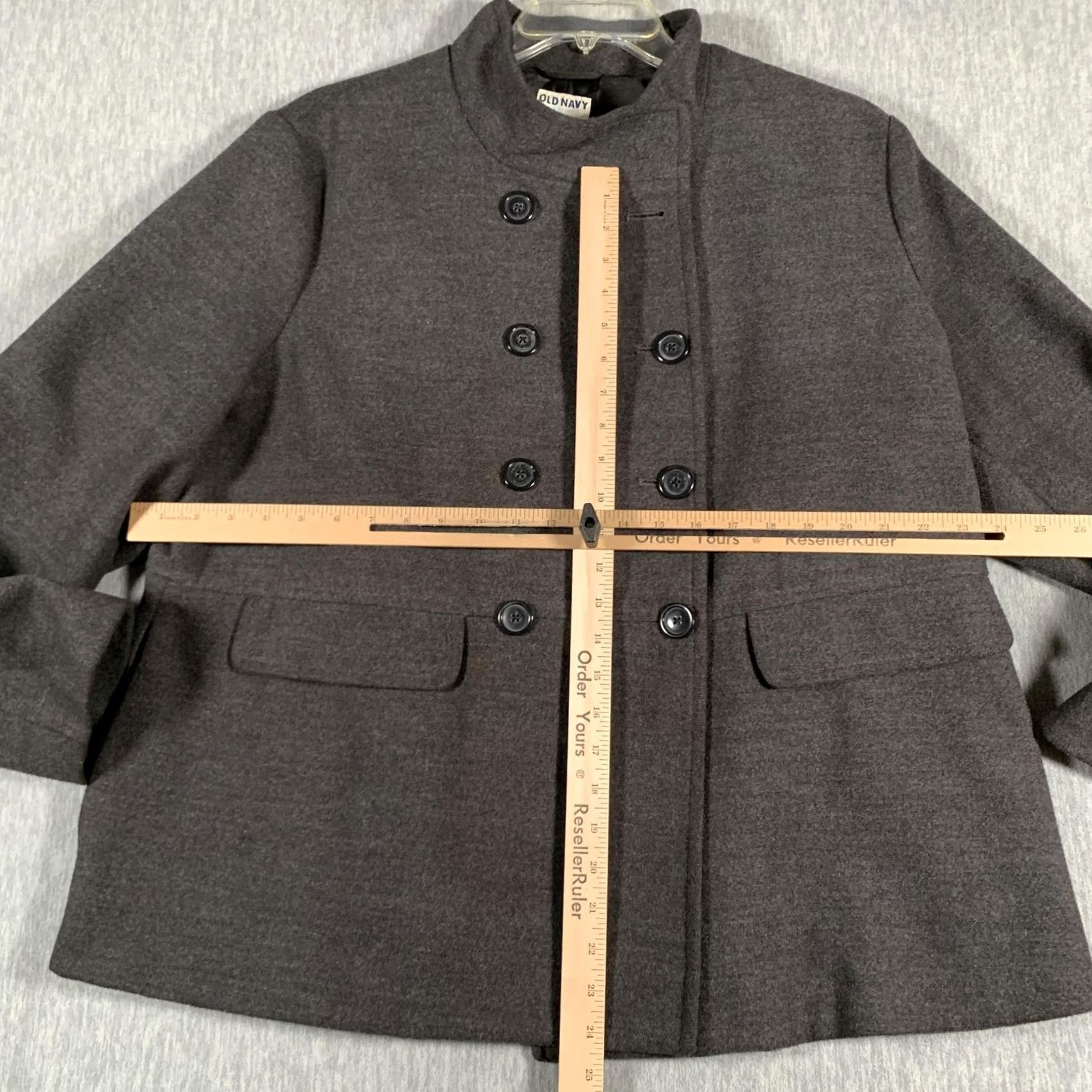 Old Navy Old Navy Womens Coat XXL Gray Double Breasted Pea Coat Wool Blend Minimaist Lined Pocket Button Front Size XXL / US 16-18 / IT 52-54 - 7 Thumbnail