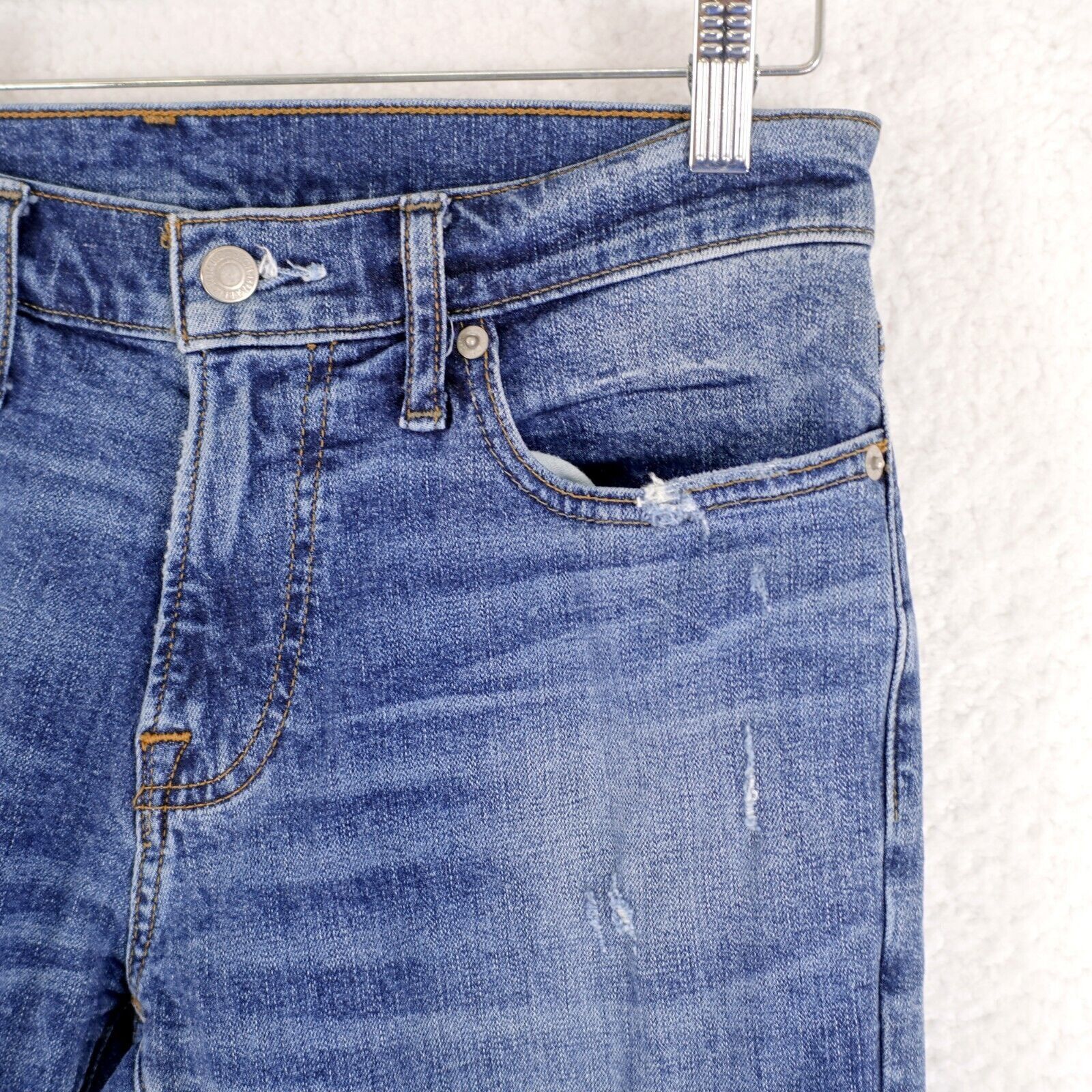 Abercrombie & Fitch Abercrombie & Fitch Blue Stone Wash Whickering Denim Jeans L Size US 30 / EU 46 - 2 Thumbnail